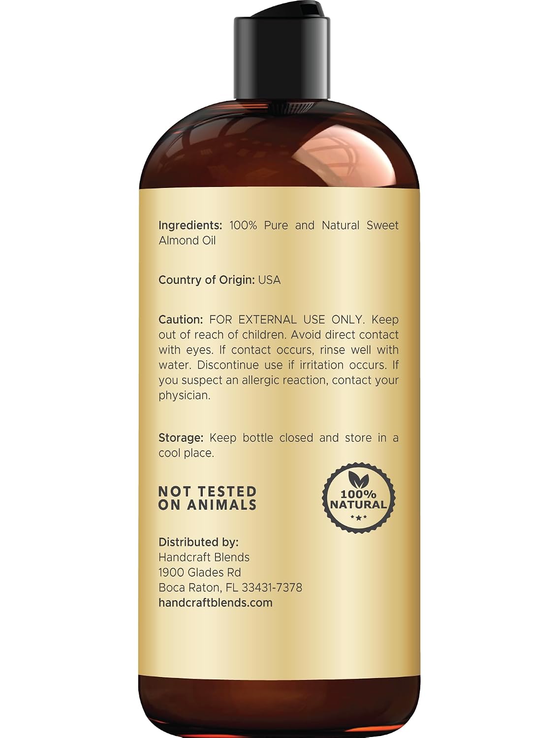 Detalle de Handcraft Blends Sweet Almond Oil 16oz 🛀