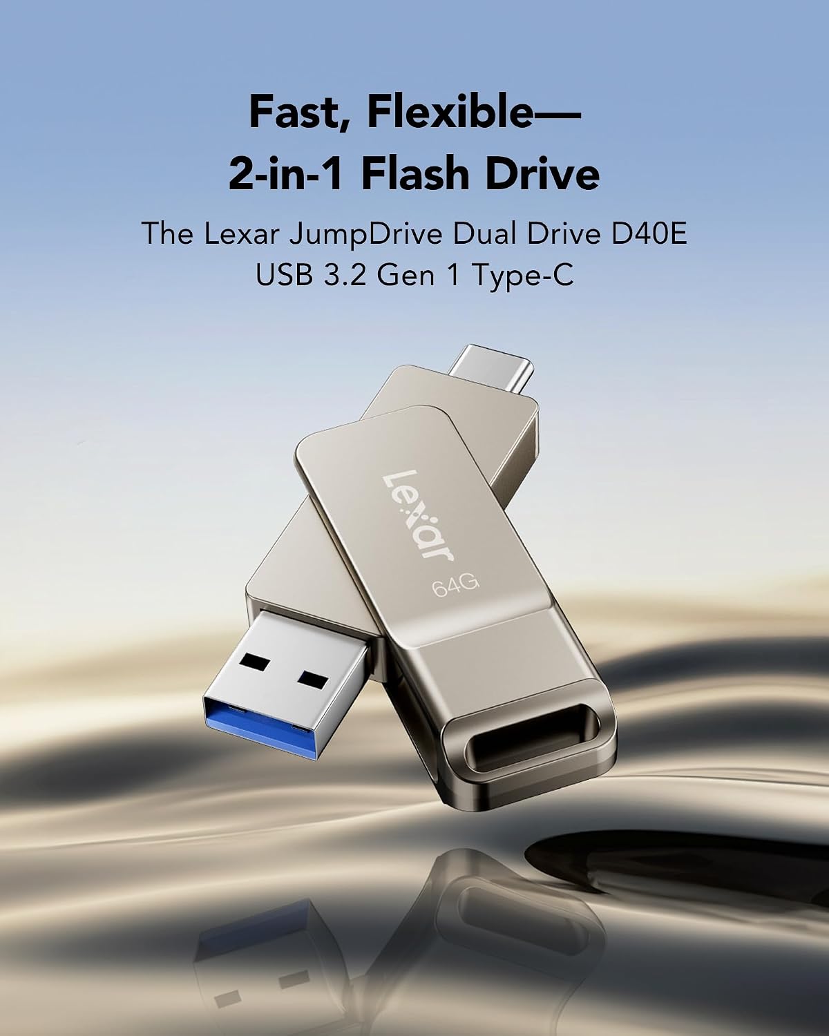 Detalle de Lexar D40E 64 GB chiavetta USB-C rotante in metallo