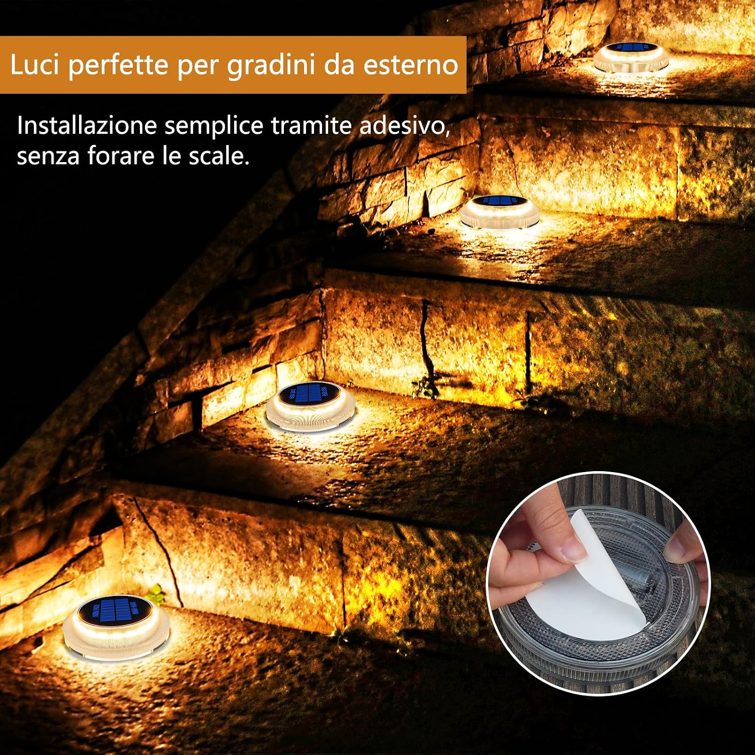 Detalle 2 de YiLaie Luci solari esterno 2700K IP68, 6 pezzi