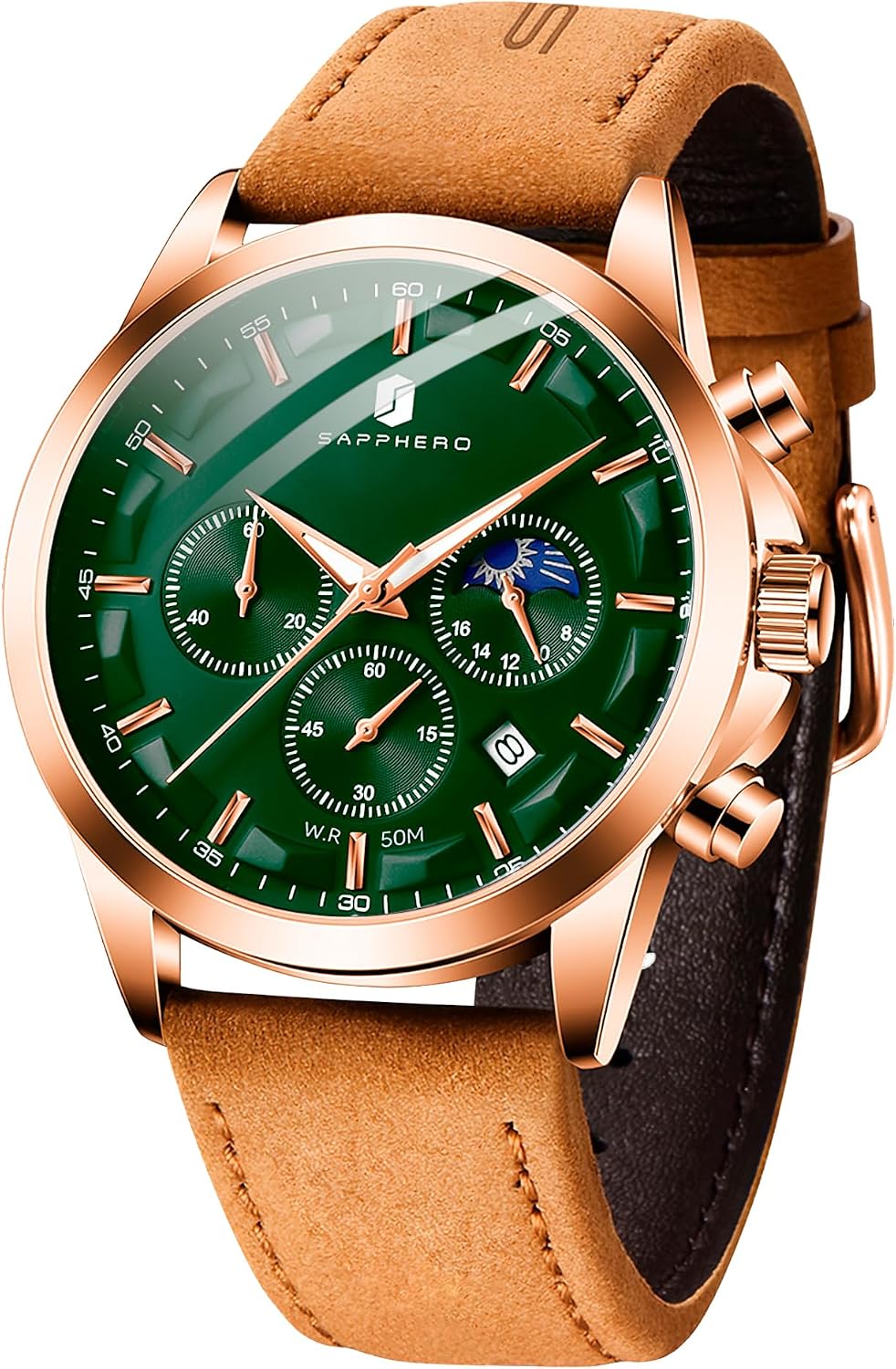 Thumbnail 6 de BENYAR BY Herrenuhr – Chronograph, Lederarmband, Wasserdicht 30 m, QUARZ, 46 mm