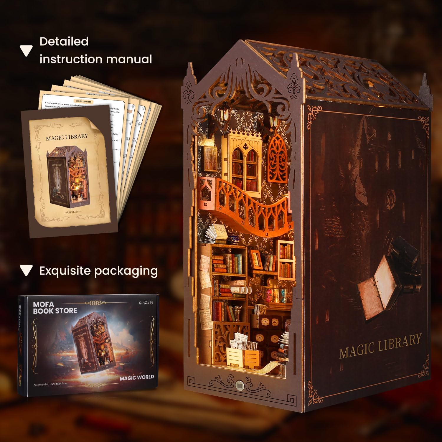 Thumbnail 4 de Lycidae Book Nook Kit DIY 3D wooden book nook