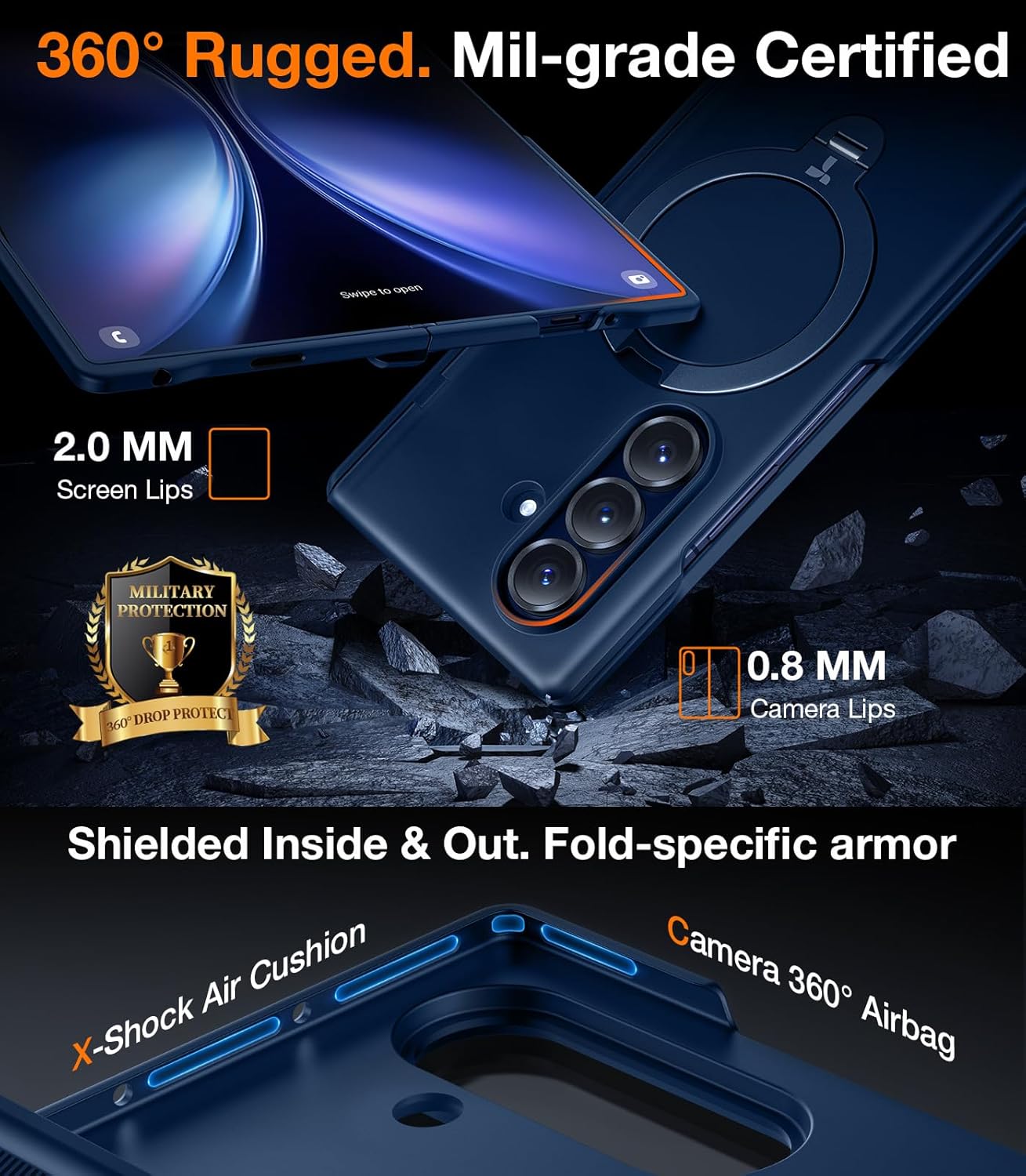 Thumbnail 4 de TORRAS 360 Spin Magnetic Stand for Galaxy Z Fold 7