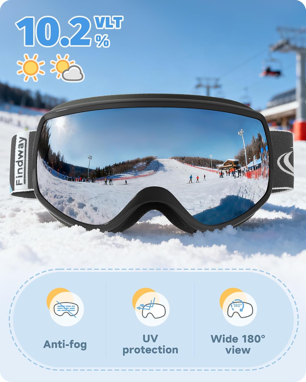 Detalle 2 de Findway Kids Ski Goggles