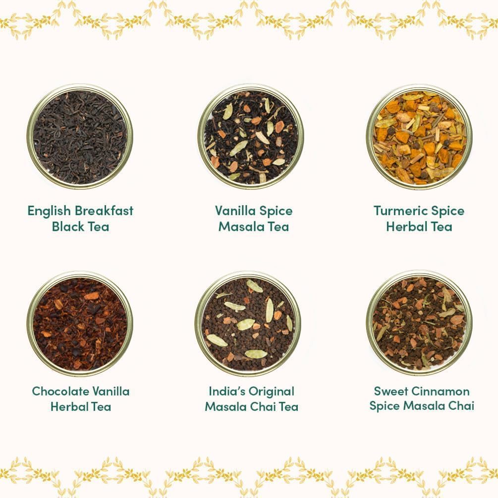 Detalle de VAHDAM Coffret Assortiment De Thés Glow – Coffret cadeau élégant pour elle