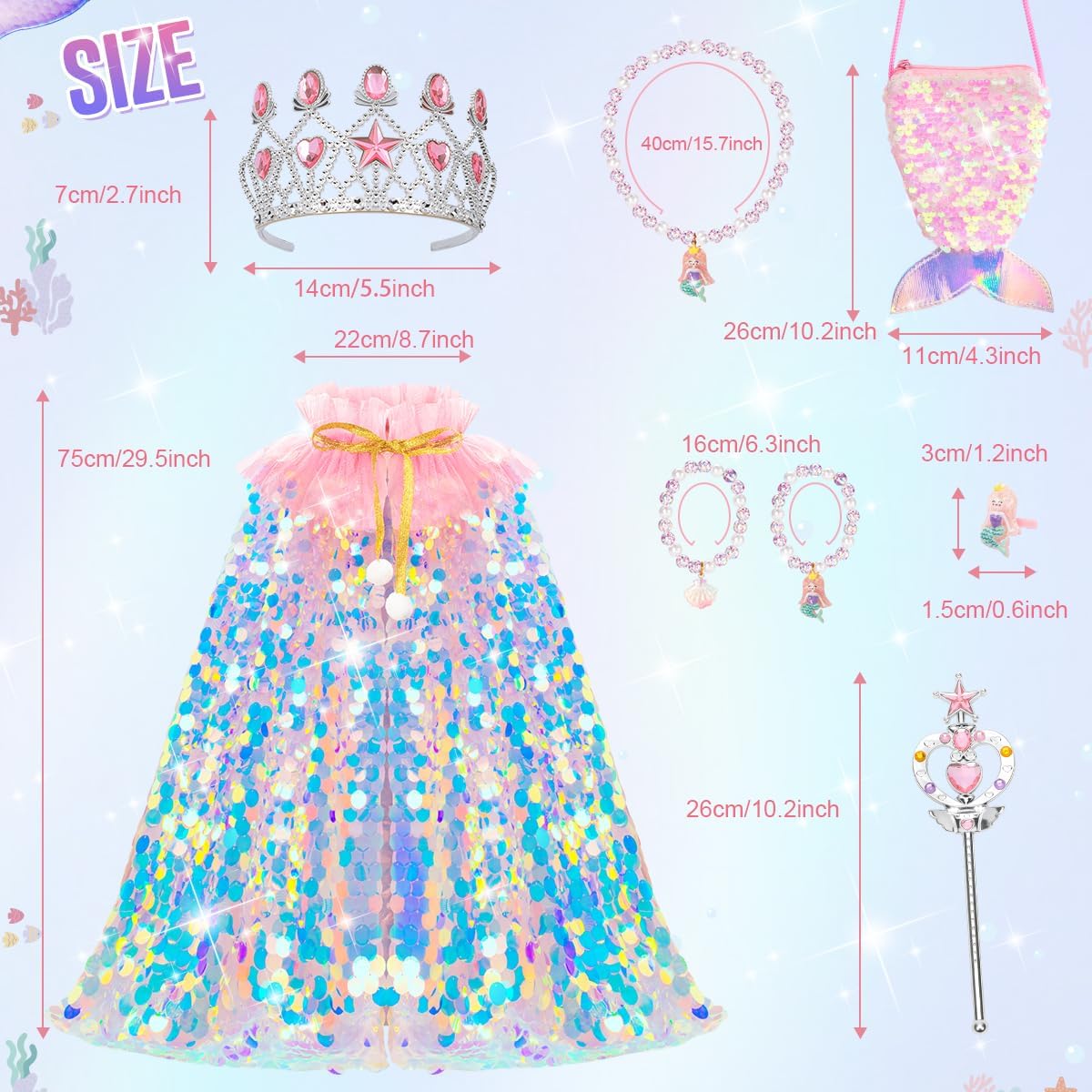 Thumbnail 6 de Meland Princess Dress Up 11Pc Mermaid Set