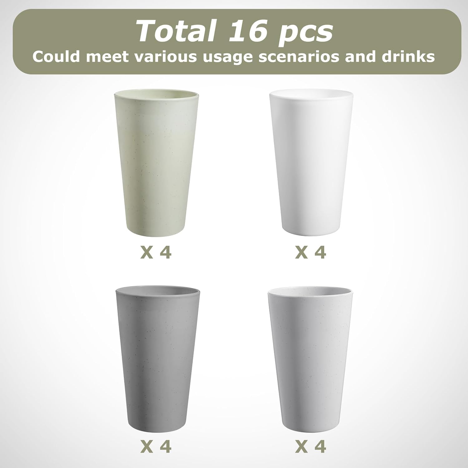 Detalle de HEYCOME Wheat Straw Cups, 20 oz