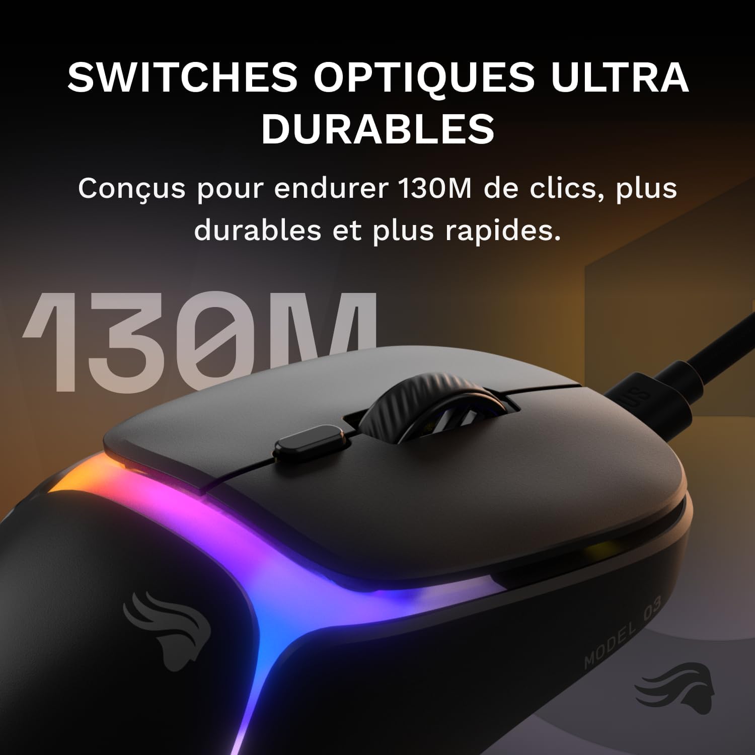 Detalle 2 de GLORIOUS Modèle O3 Souris gaming 54 g