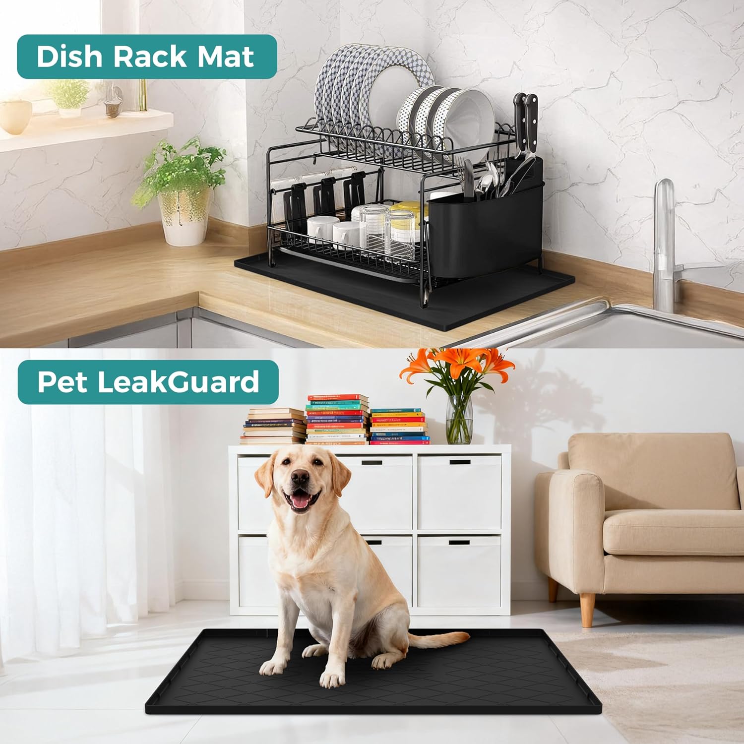 Thumbnail 4 de URMONA 34" x 22" Waterproof Silicone Mat for Under Sink Storage, Kitchen & Bathroom