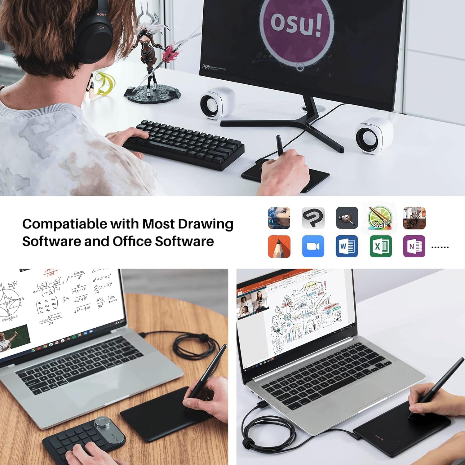 Thumbnail 5 de HUION H420X OSU Drawing Tablet (battery-free stylus, 8192 pressure levels)