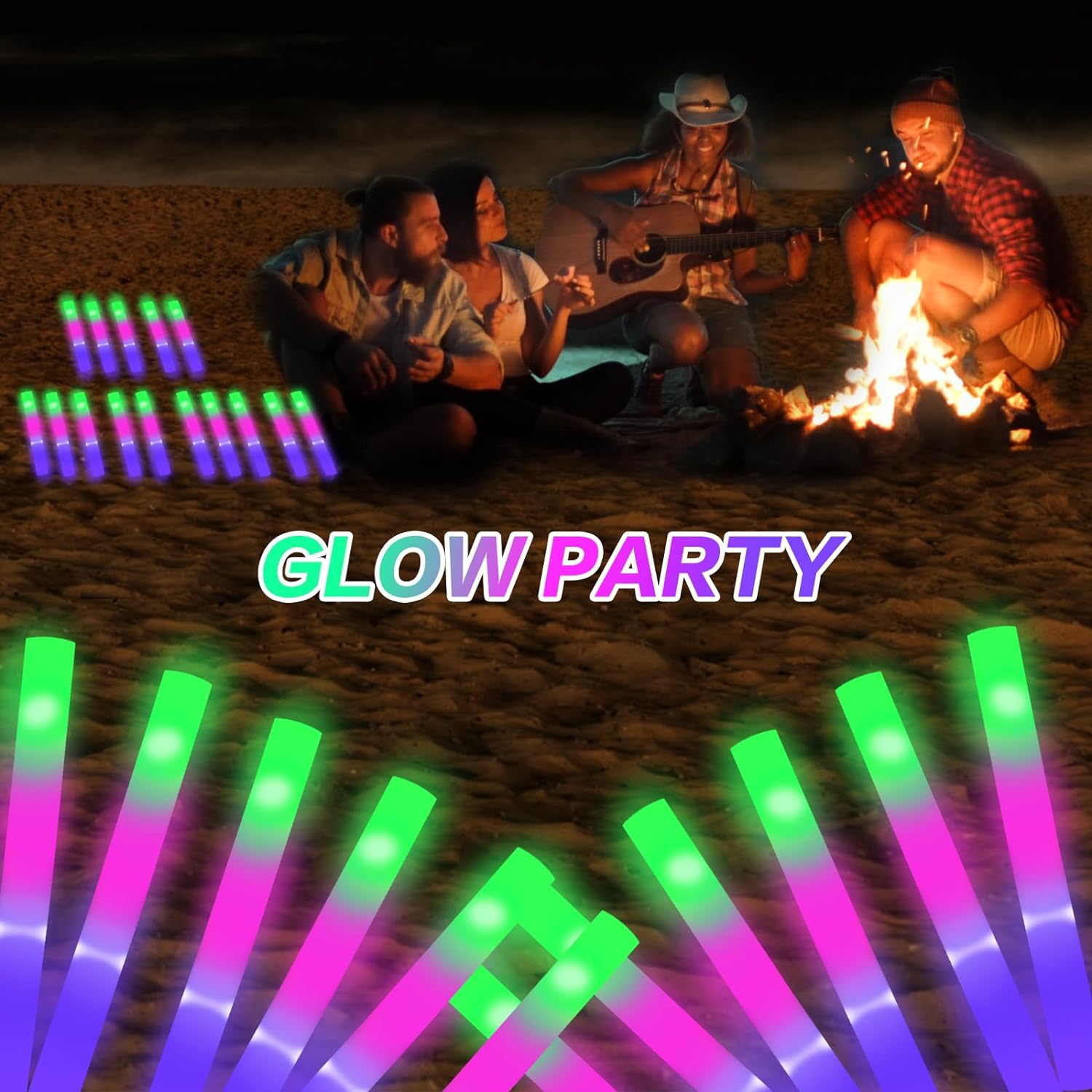 Detalle de AWANG 210-Piece Glow Sticks, 3 Modes ๐