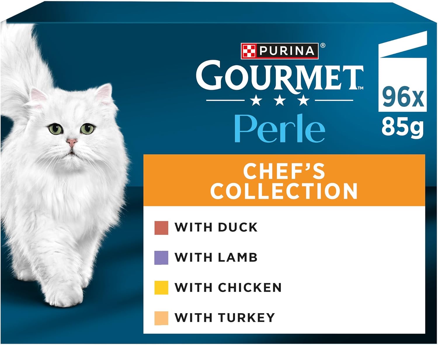 Detalle de GOURMET PERLE Filettines Sauce Multivariétés 96x85 g – Mini filets en sauce pour chats