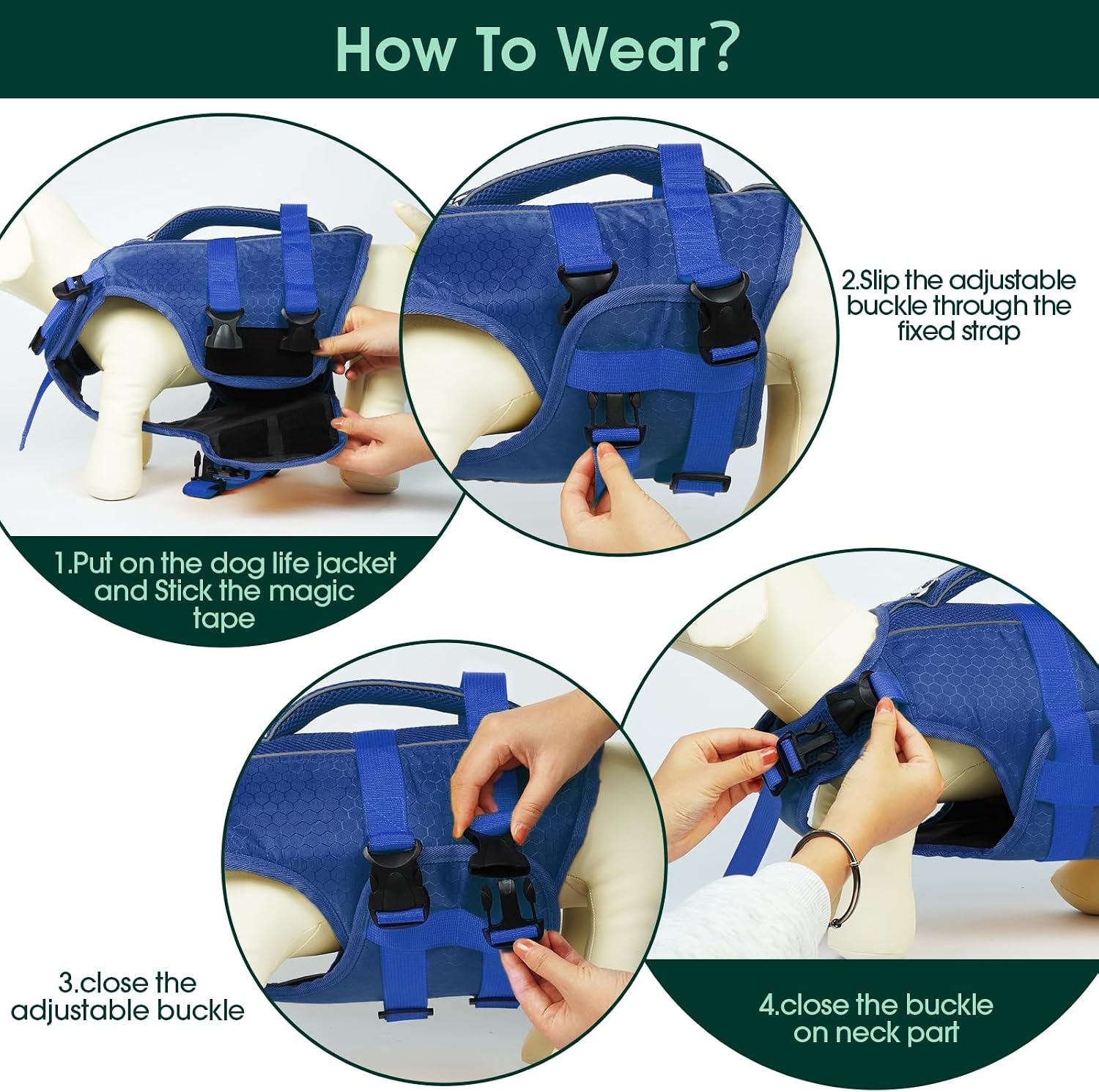 Thumbnail 6 de Kuoser Dog Life Jacket High Flotation with Reflective Safety and Rescue Handle