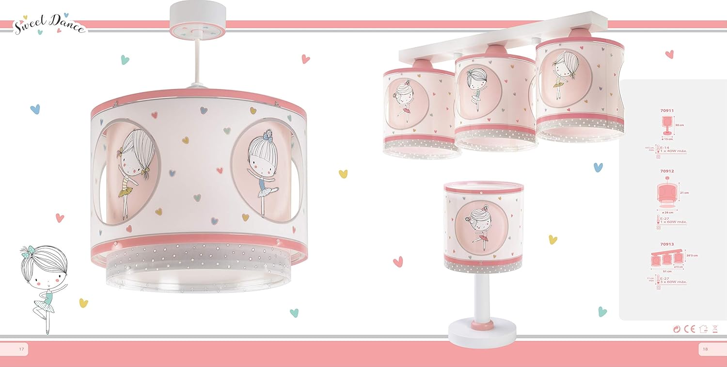 Thumbnail 5 de Dalber Kinder Tischlampe Tänzer Rosa Sweet Dance Rose – 15 x 15 x 30 cm