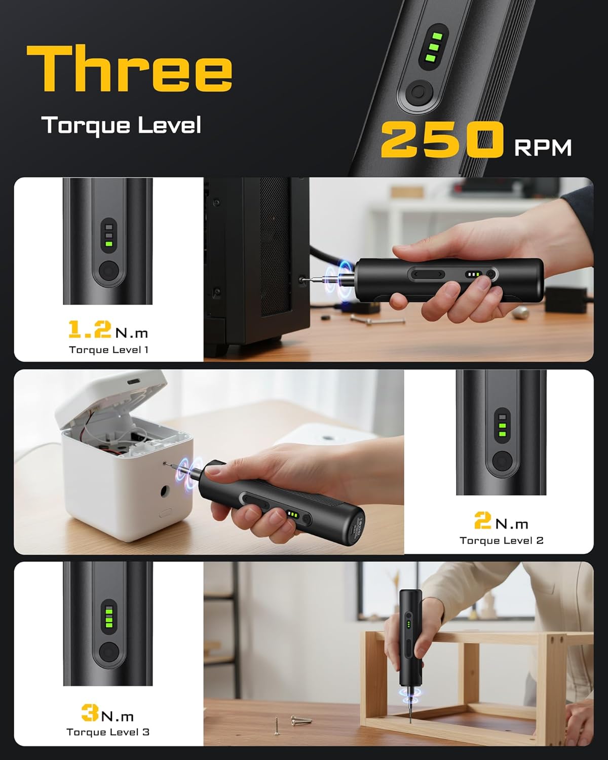 Thumbnail 1 de MrToNo Mini Electric Screwdriver Set: 35-in-1 Cordless Precision Kit