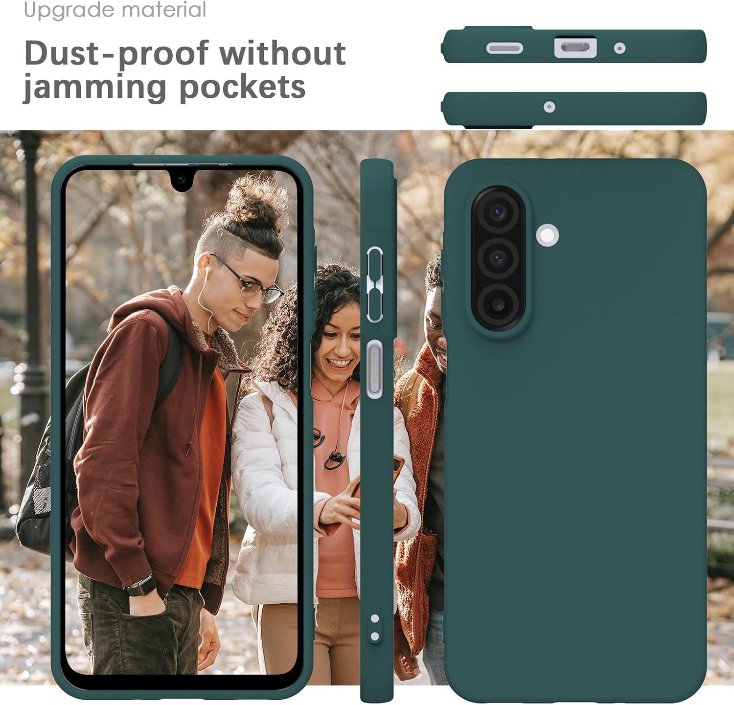 Thumbnail 6 de YATWIN Silicone Case for Samsung Galaxy A17 – Soft-Touch, Slim, Shockproof, Dark Green
