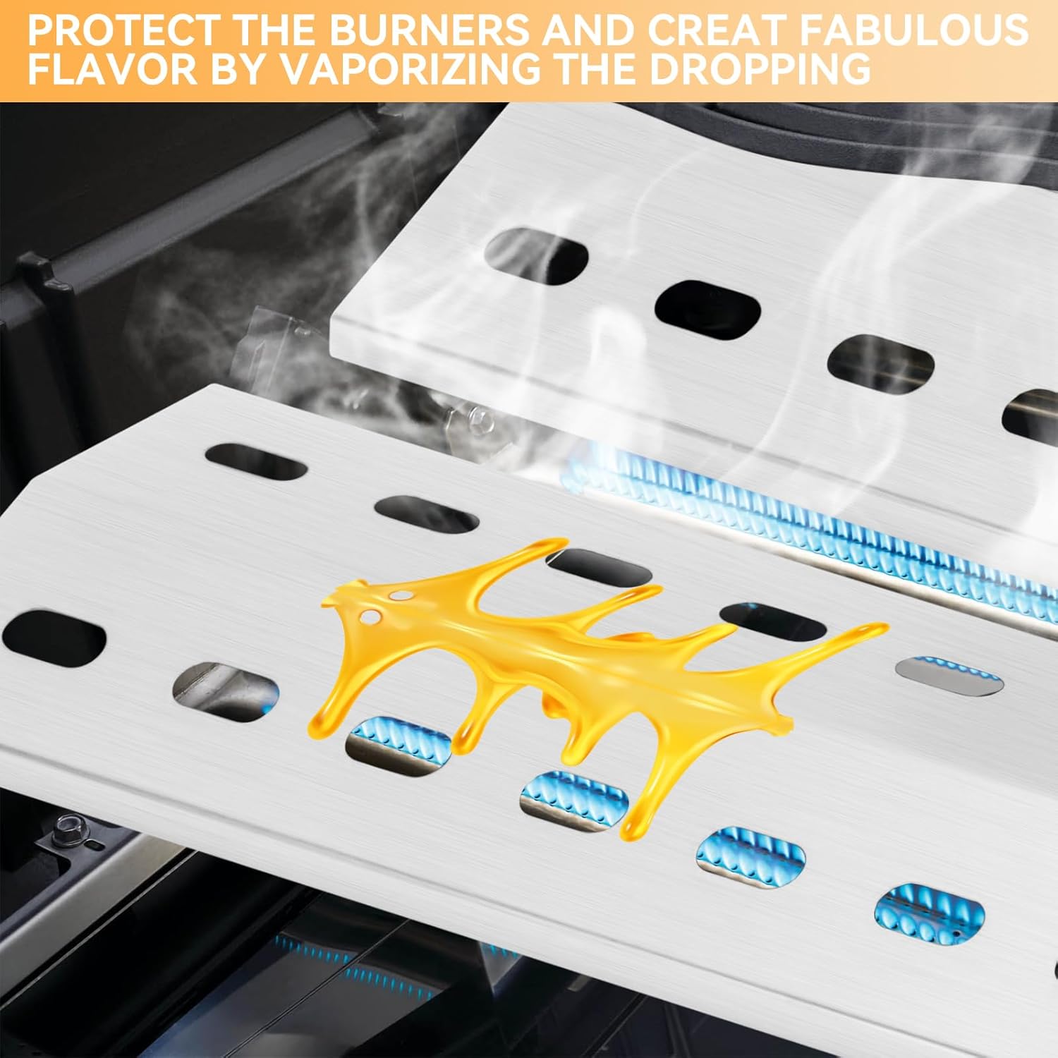 Thumbnail 4 de FIRXZYMZ Brennerabdeckung aus Edelstahl 33,5 x 12 cm für Enders San Diego (3 Stück) Ersatzteile