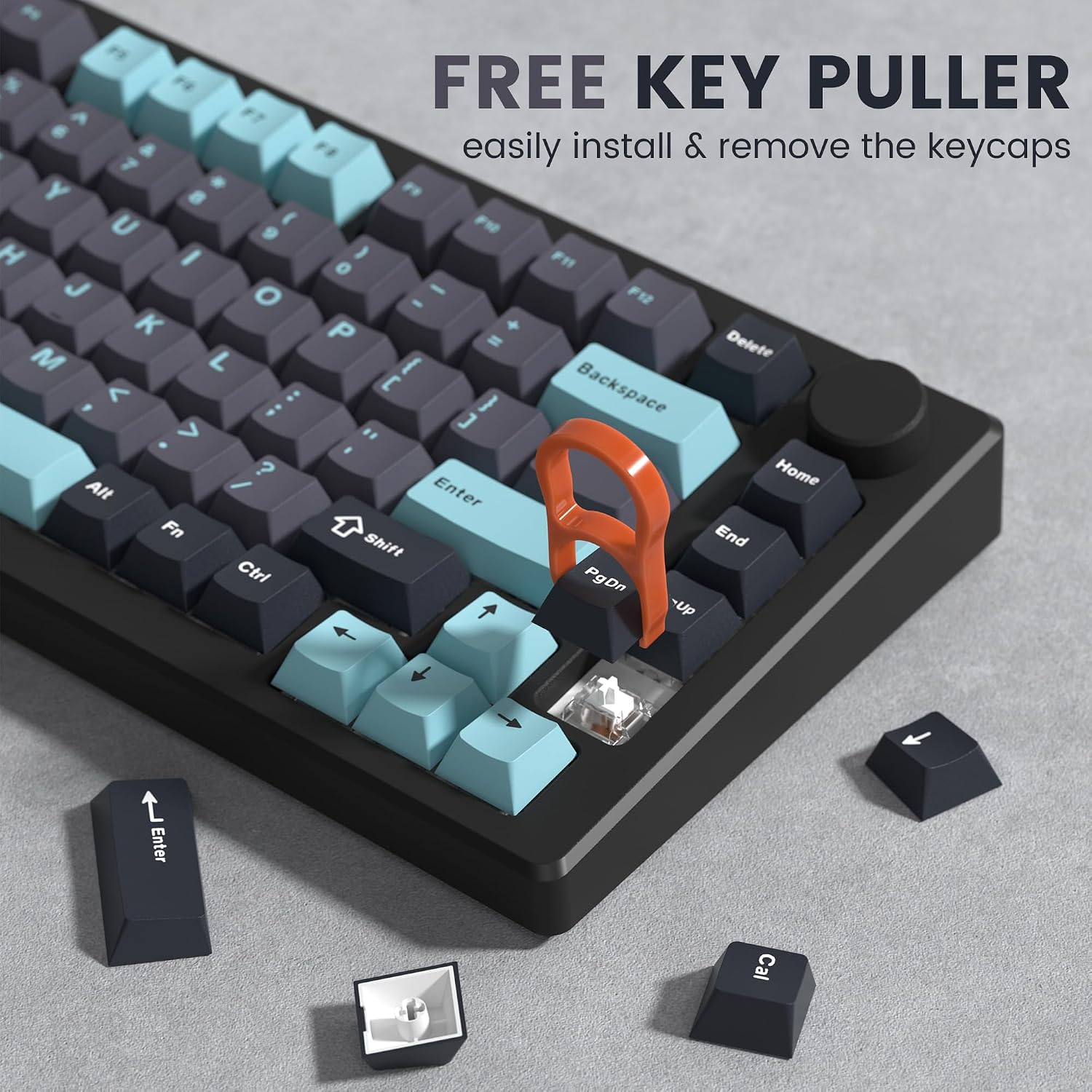 Detalle 2 de dagaladoo usdaga-008 Double Shot PBT Keycap Set, Cherry Profile, Gray/Blue