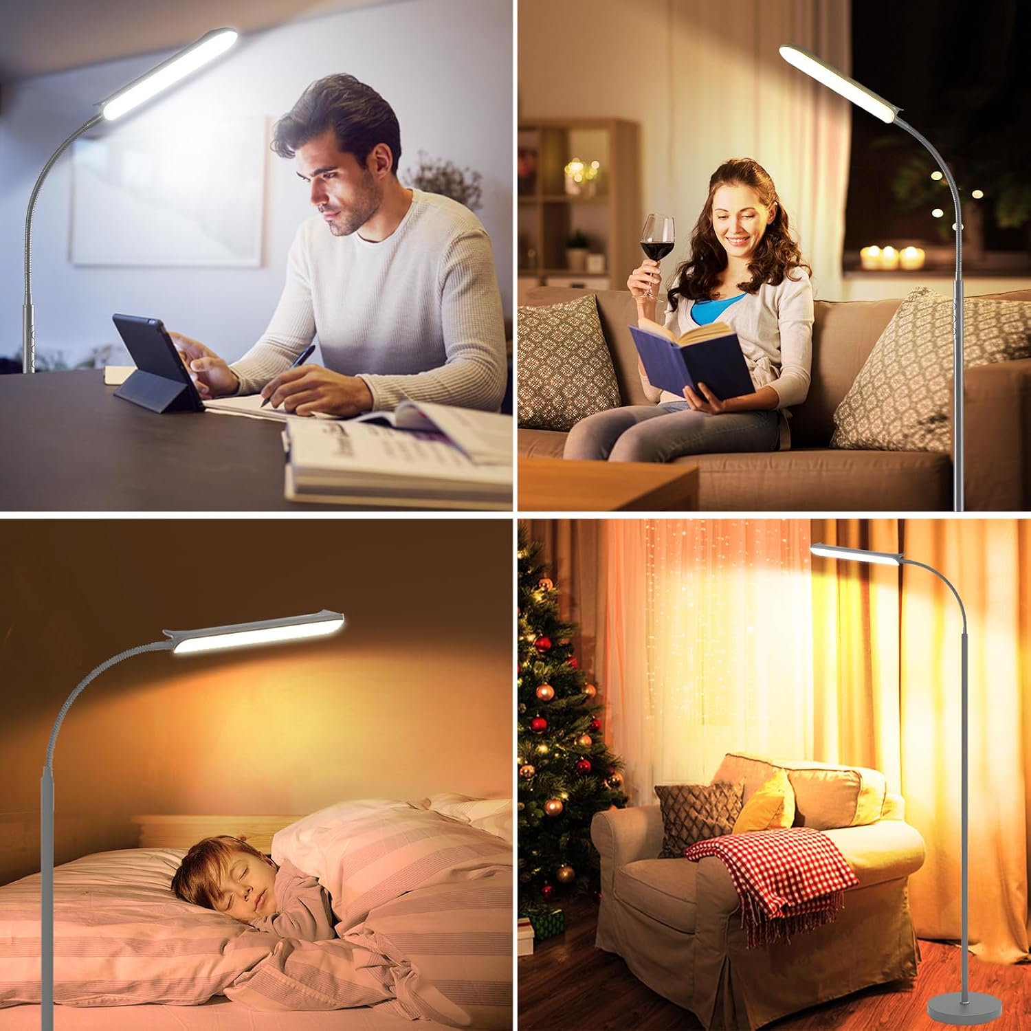 Detalle 2 de marctronic Grau LED Stehlampe 18 W dimmbar