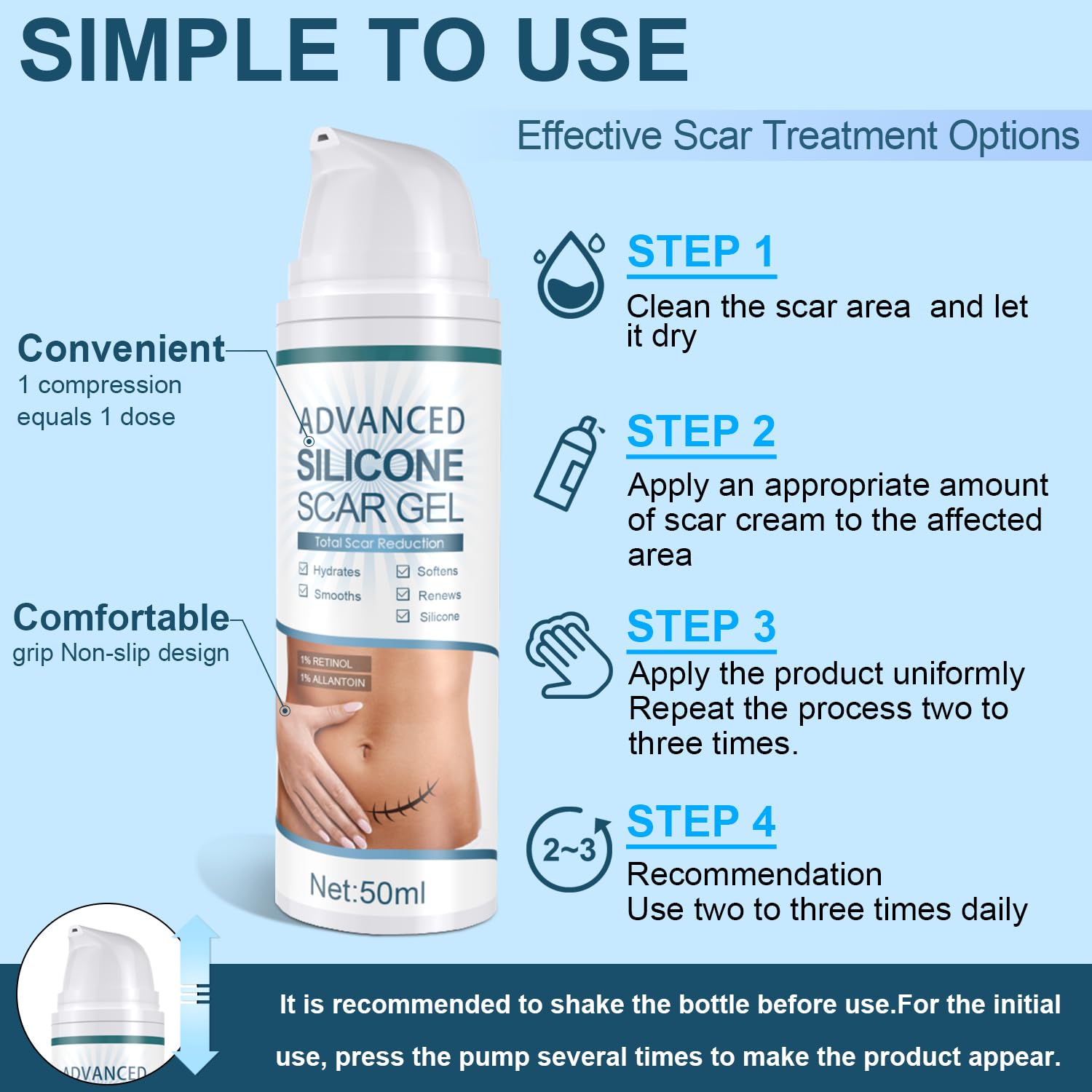 Detalle 1 de Mitgary Silicone Scar Gel 50g