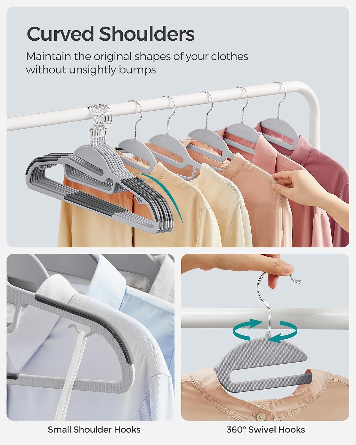 Detalle de SONGMICS Plastic Coat Hangers