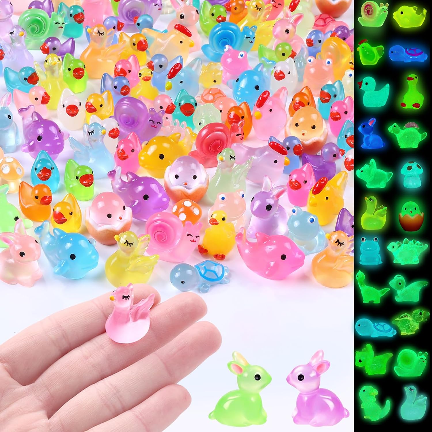 Detalle de XIMISHOP 130PCS Mini Luminous Resin Animals 🐣
