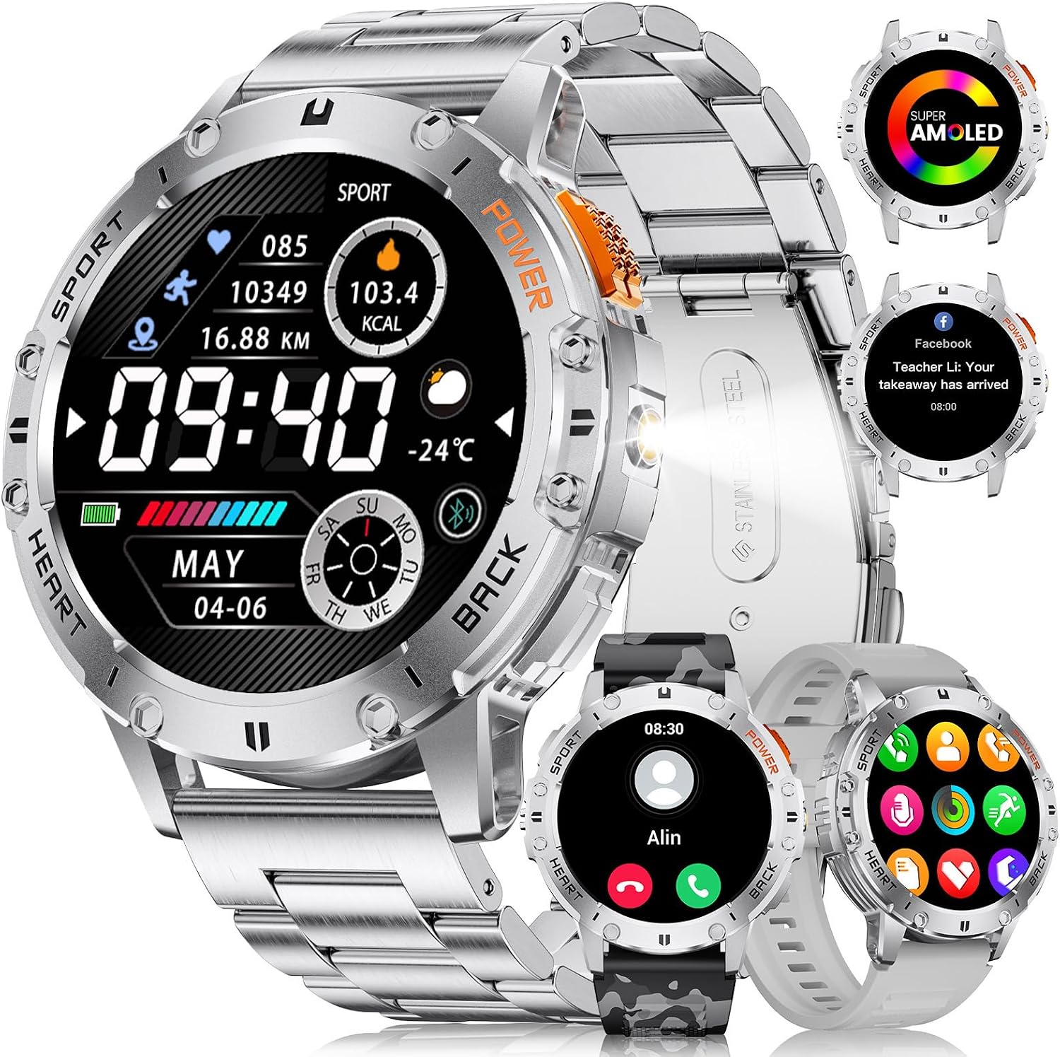 Thumbnail 6 de LIGE Military Smart Watch 1.43" AMOLED