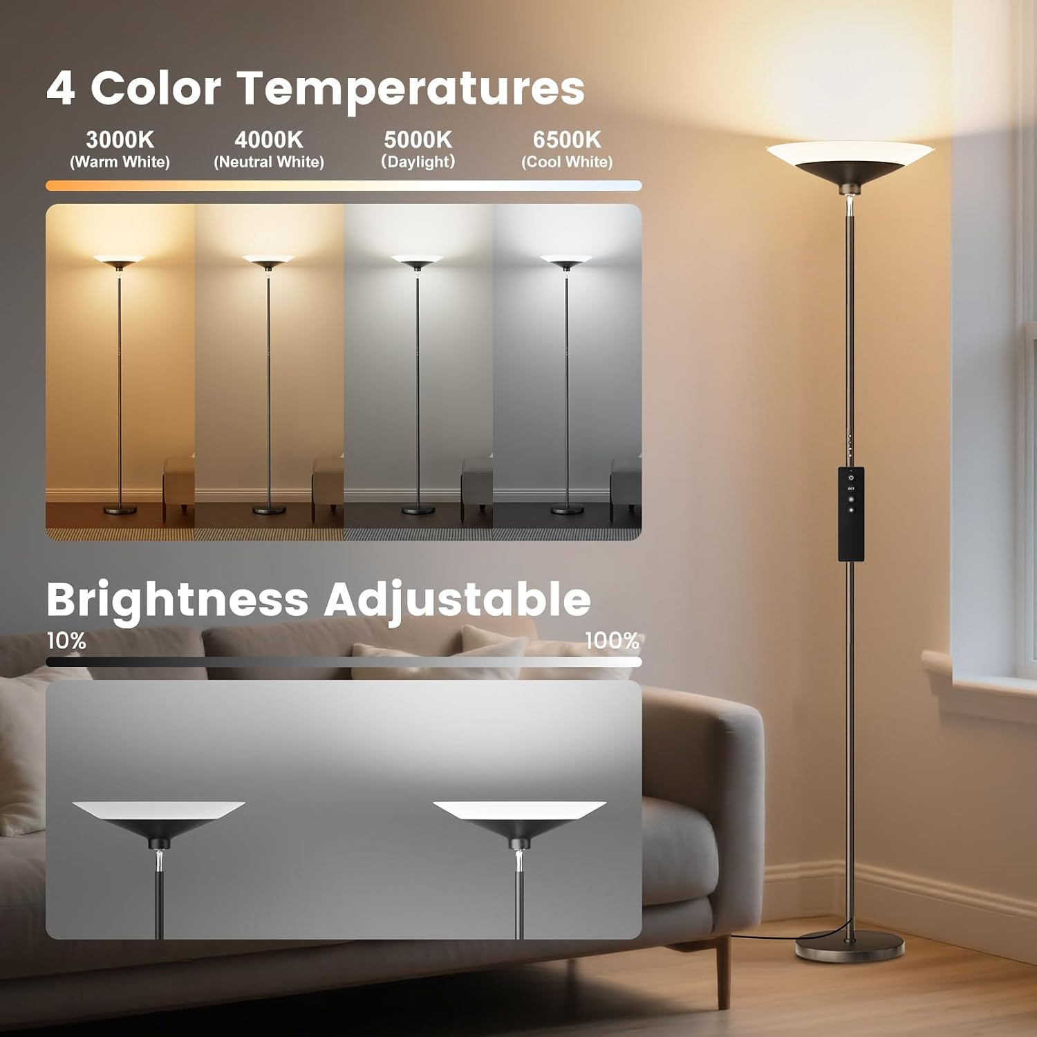 Detalle de SIBRILLE LED Floor Lamp 72-Inch