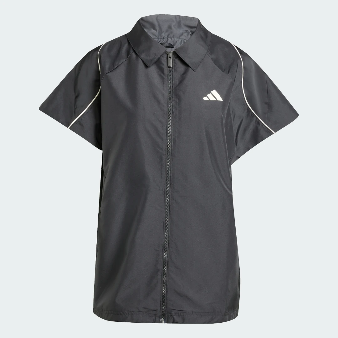 Detalle 2 de Sobrecamisa Stadium de Adidas: negro atemporal para outfits casuales