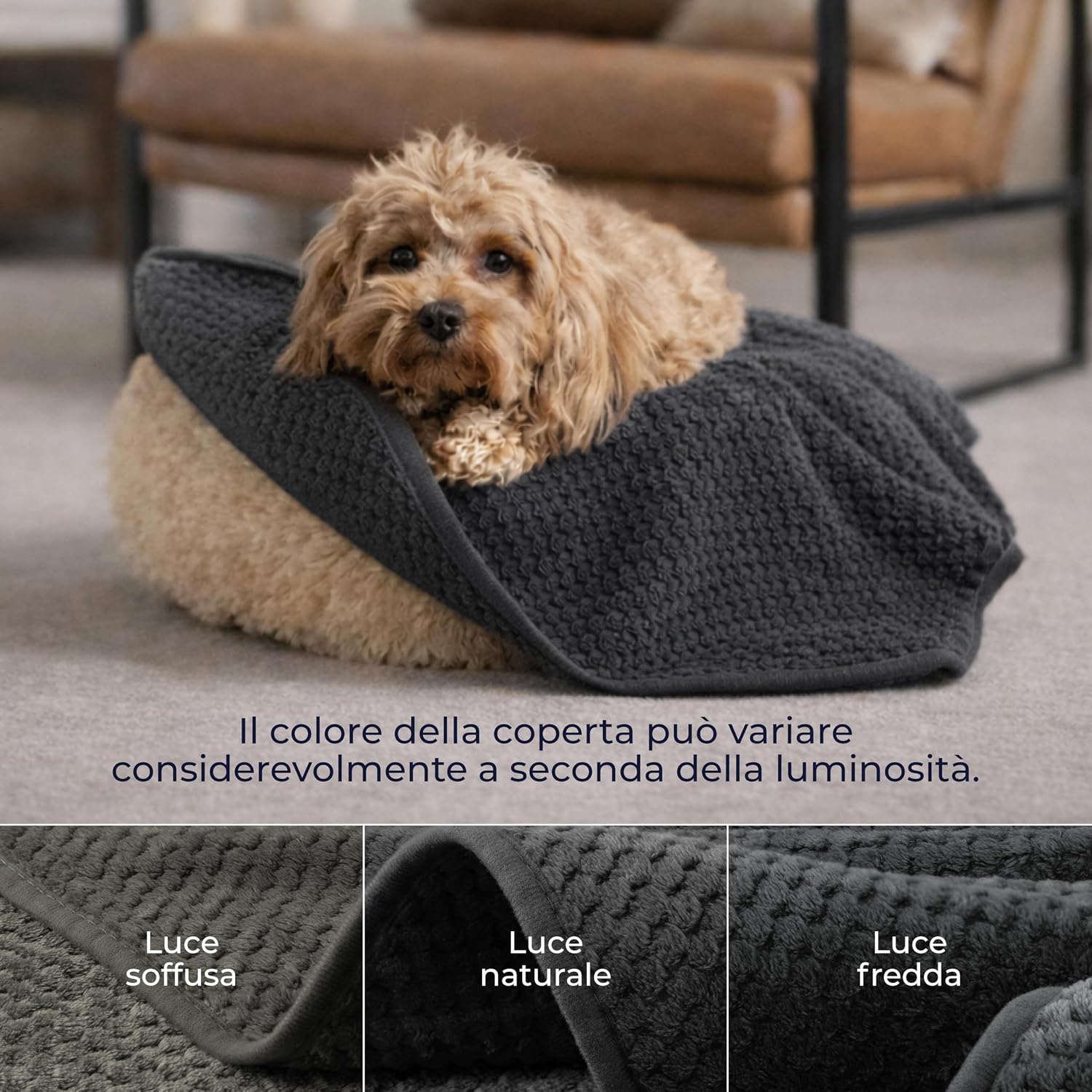 Detalle 2 de Dreamzie Coperta Impermeabile per Cani 63x88 cm: protezione, comfort e stile per divano e letto