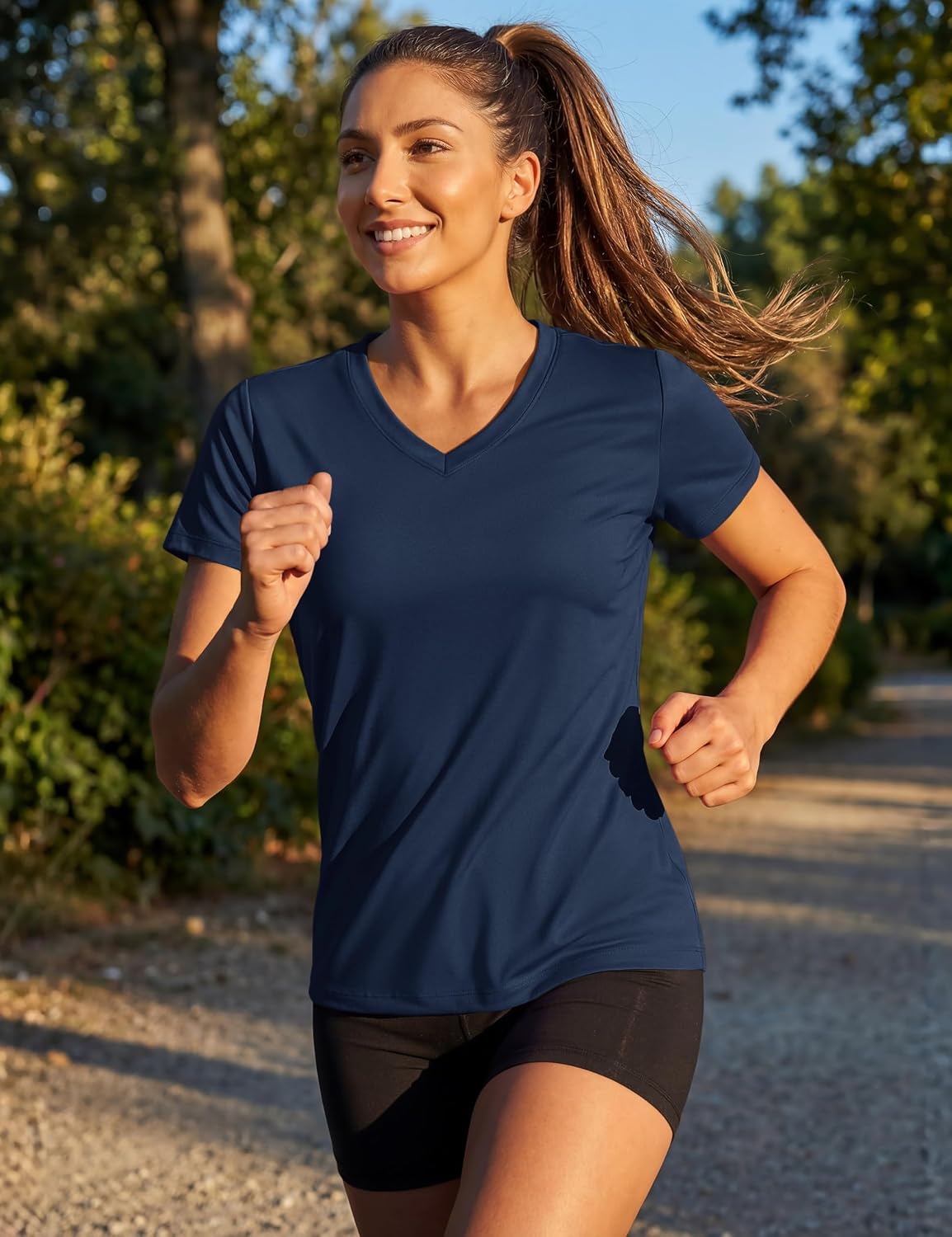Detalle de TACVASEN Women's V-Neck T Shirts Short Sleeve UPF 50+ Quick Dry Athletic Tee