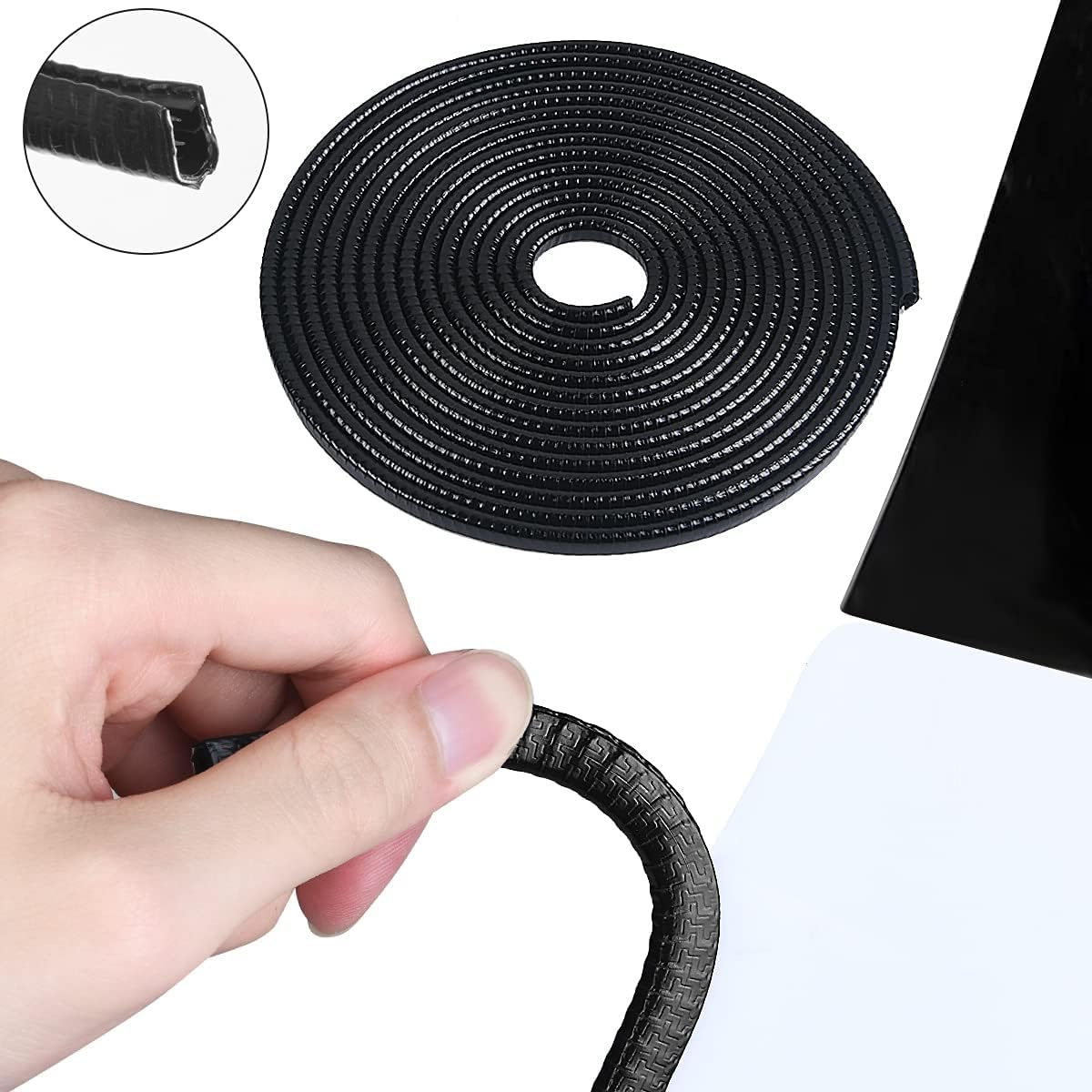 Thumbnail 1 de URAQT Car Door Edge Guards – U-Shape Rubber Door Protector, 5.5 m