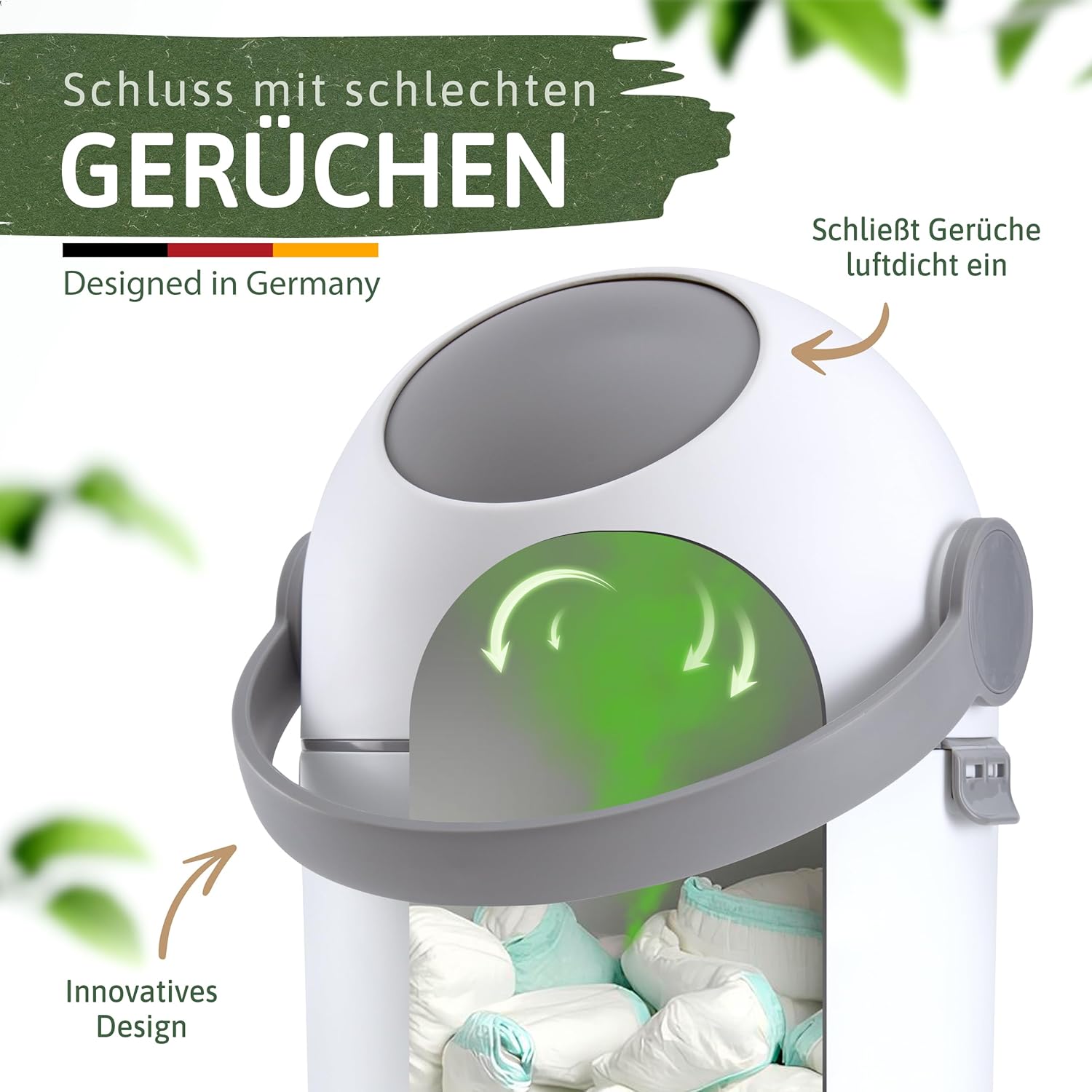 Detalle 2 de Forche Windeleimer Baby Mülleimer Geruchsdicht