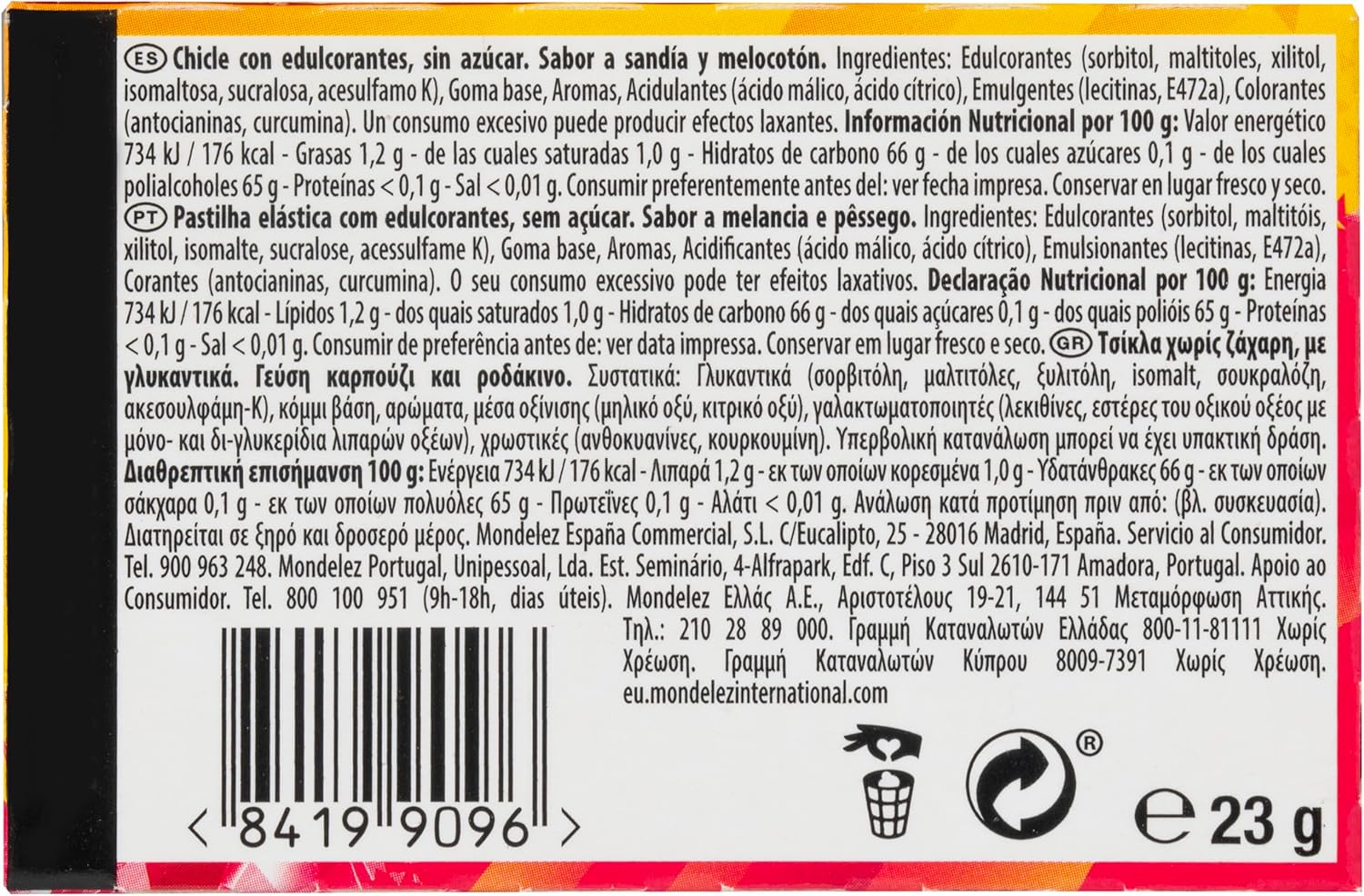 Thumbnail 2 de Trident Max Melocotón y Sandía 🍑🍉 Pack de 12 x 23 g