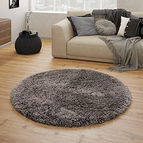 Paco Home tapis rond 120 cm anthracite ⚙