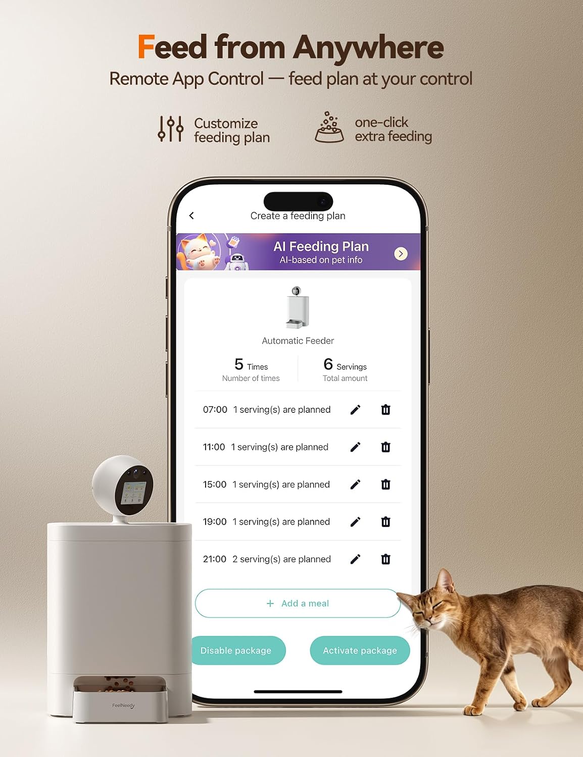 Thumbnail 5 de FEELNEEDY Automatic Cat Feeder with Camera and 2K 360° View