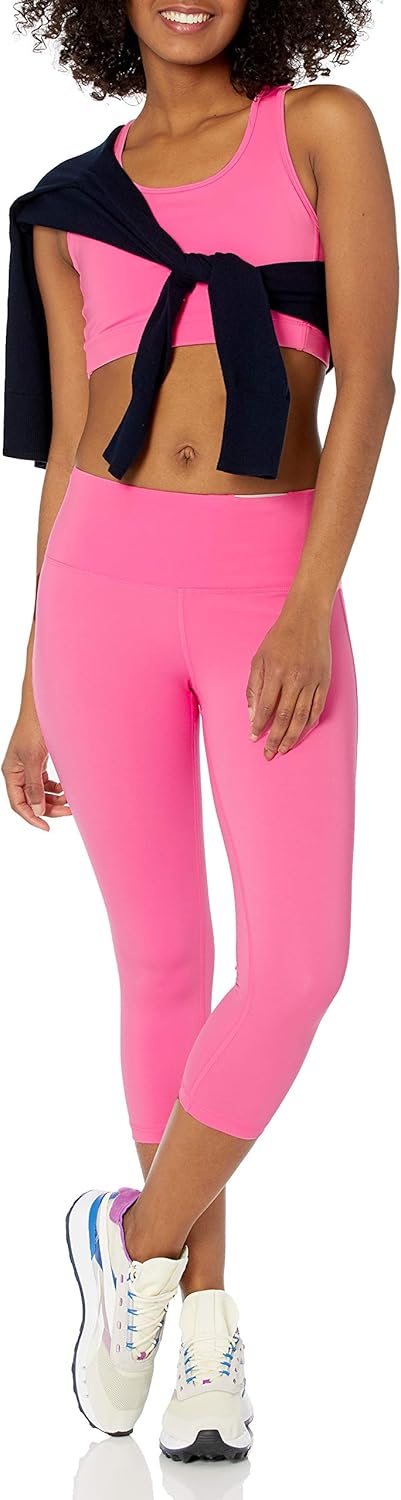 Detalle de Amazon Essentials Donna Leggings Capri Sportivi Modellanti per Allenamento a Vita Media