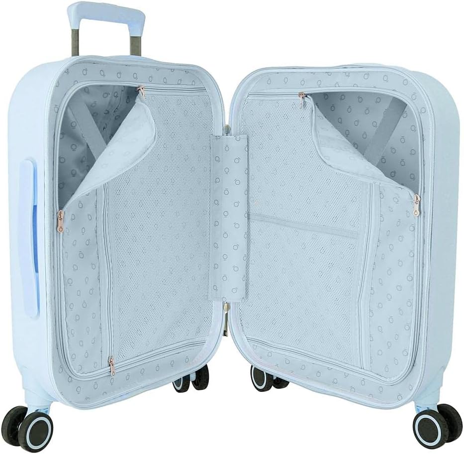 Detalle de Enso Bonjour Valigia da Cabina Blu 40x55x20 cm — ABS Rigido, TSA Integrata, 37 L, 4 Doppie Ruote