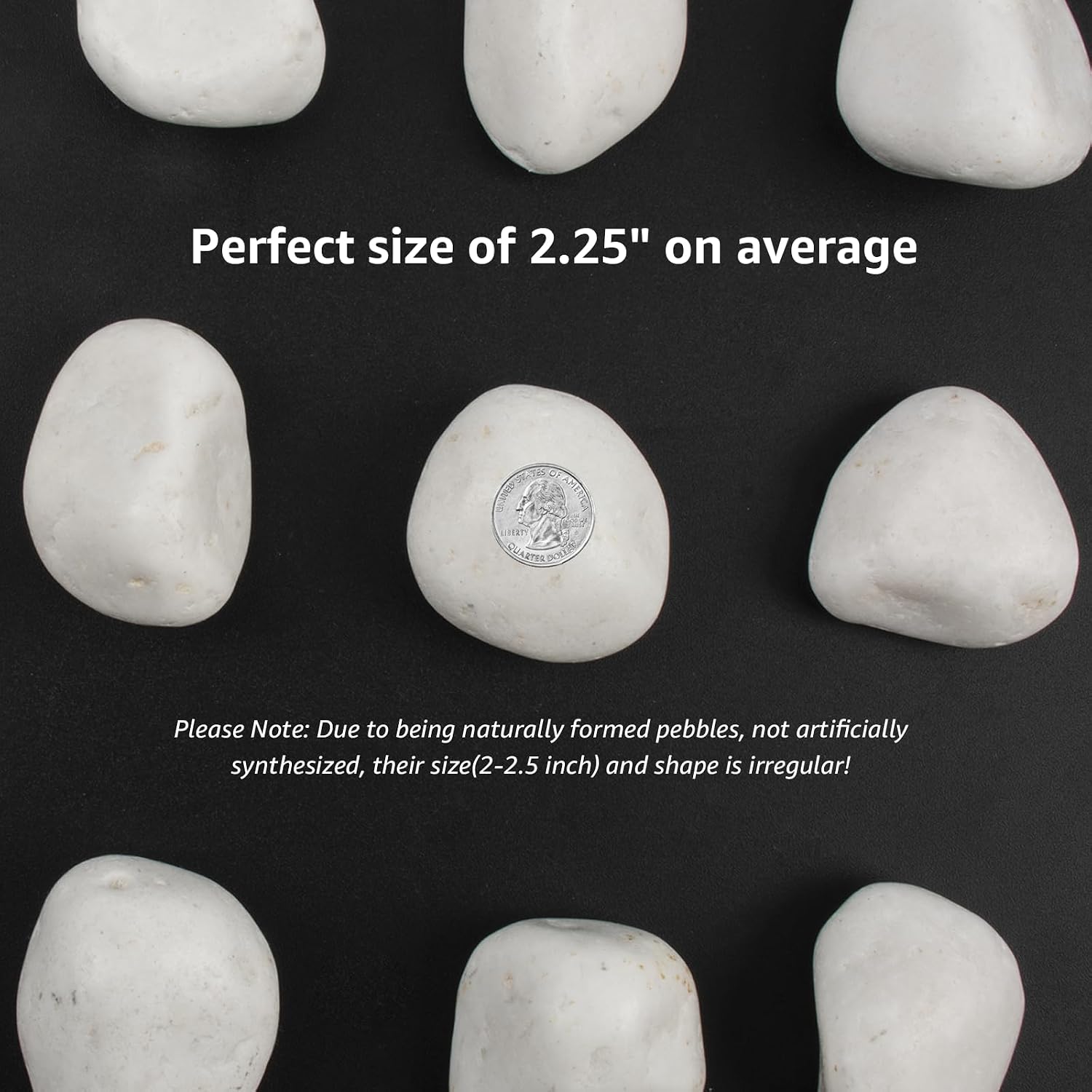 Detalle 2 de LOOIOOJ GM-JP-46 White River Rocks, 10 lb, Polished 2–3 Inch Pebbles