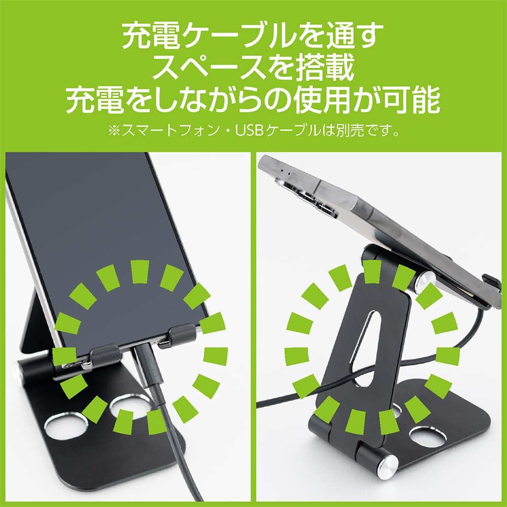 Detalle de ナカバヤシ MCO Z0718 アルミ製卓上スタンド 10インチ対応・2か所角度調節・折りたたみ式