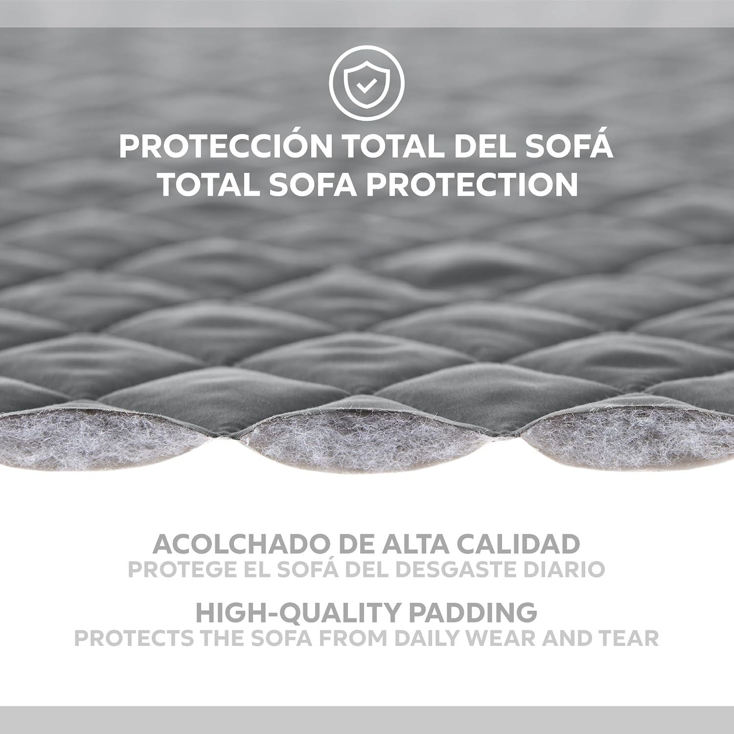 Thumbnail 6 de textil-home Funda Cubre Sofá Chaise Longue Malu ❤️ 240cm Gris
