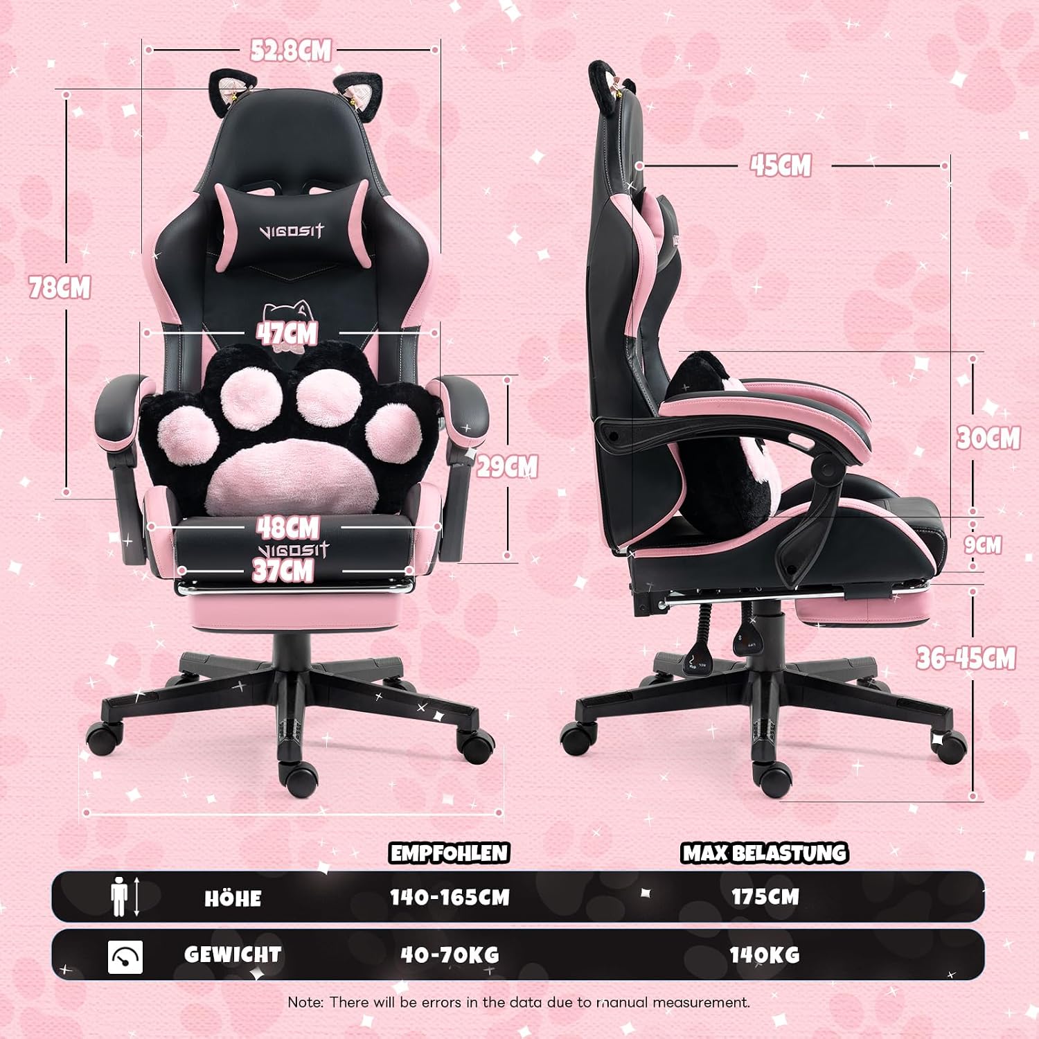 Detalle 1 de Vigosit Katzenpfoten Gaming Stuhl