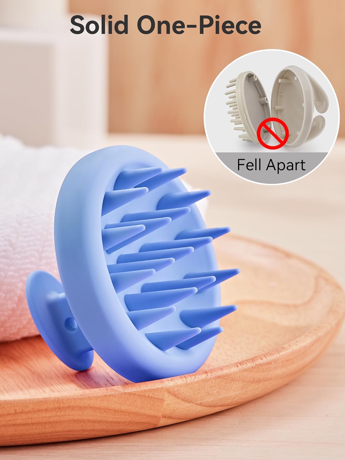Thumbnail 2 de HEETA Appareil de massage du cuir chevelu en silicone pour croissance des cheveux – brosse de shampooing, bleu