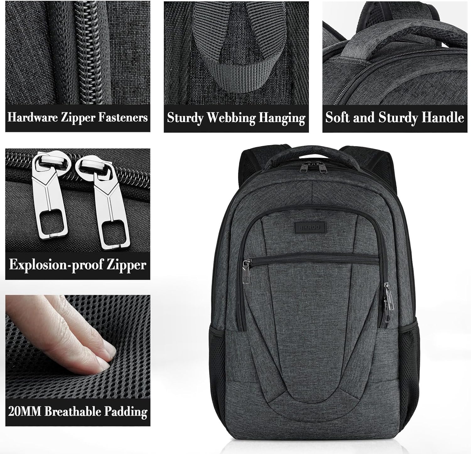Thumbnail 3 de BIKROD Travel Laptop Backpack: 17-Inch Extra Large, Water-Resistant & Anti-Theft with Comfy Support