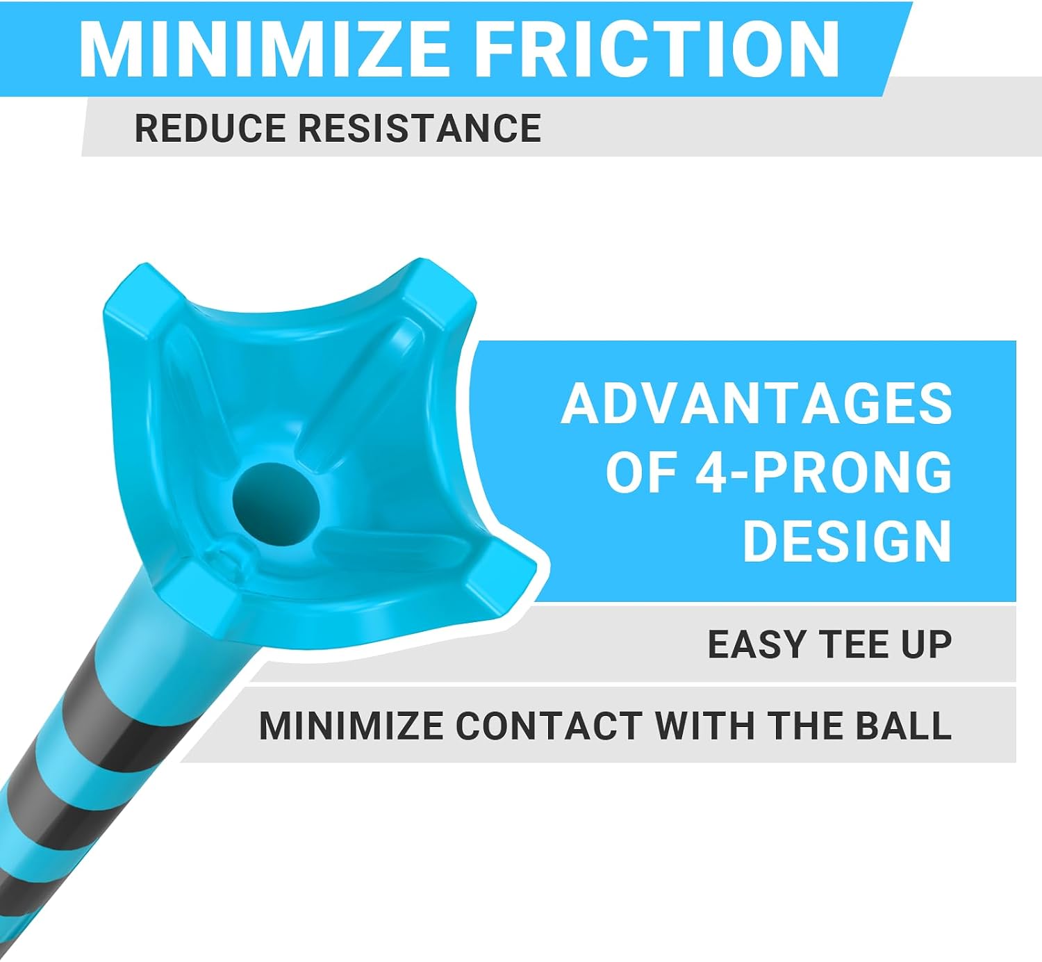 Thumbnail 2 de Full Choice TE01 Plastic Golf Tees with 4-Prong Heads and Height Markings