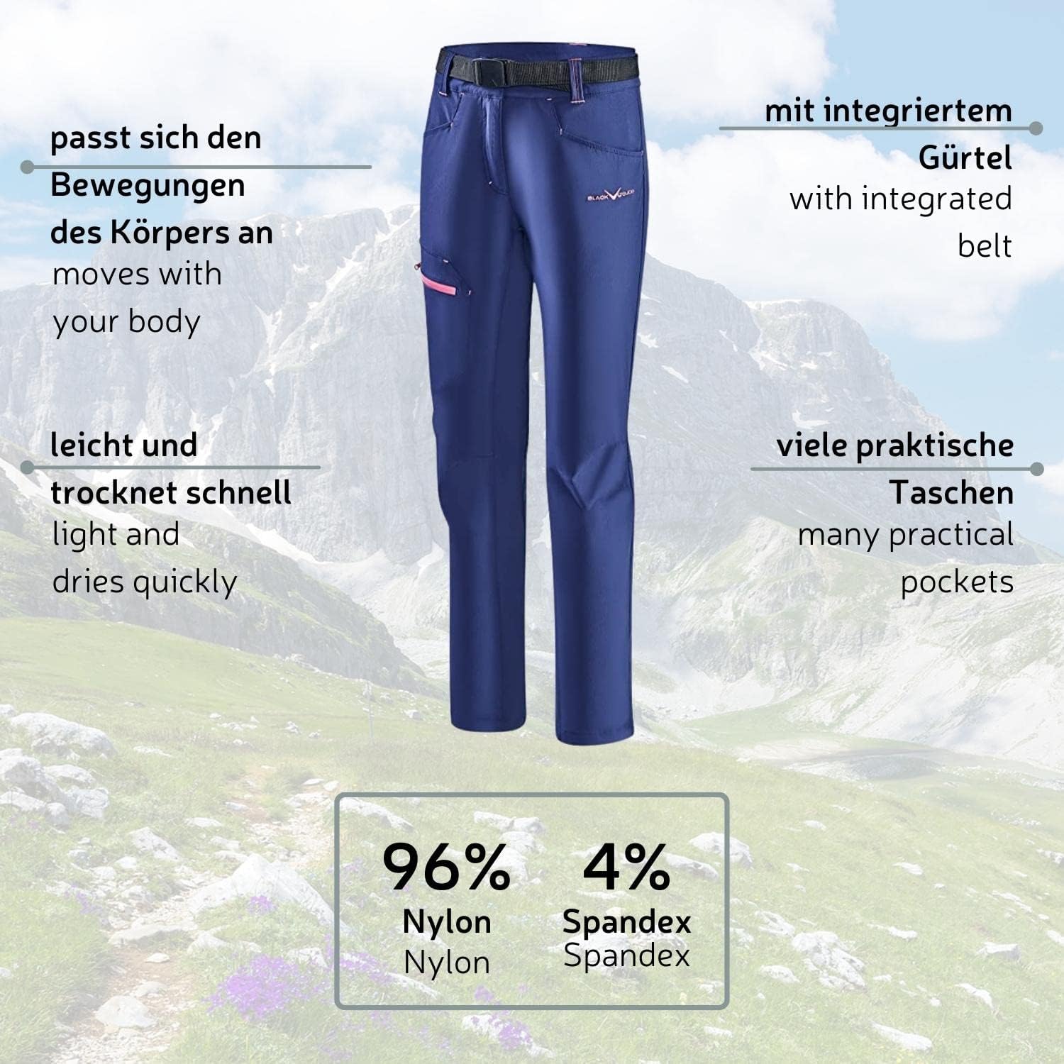 Thumbnail 3 de Black Crevice Pantalon de Trekking pour Femme – Anthracite, taille 40