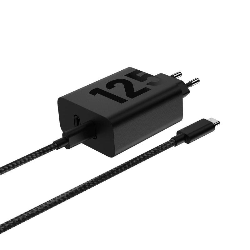 Detalle de Cargador Motorola TurboPower 125W Duo USB-C GaN – carga ultrarrápida y segura