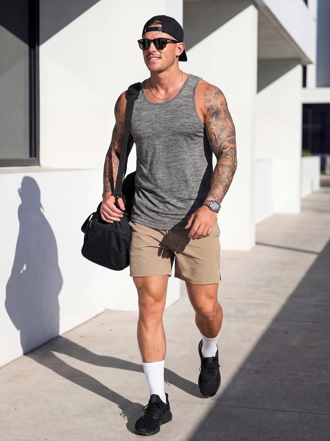 Detalle 2 de MAGCOMSEN Herren Tank Tops Quick-Dry Funktionsshirt für Laufen, Fitness & Outdoor