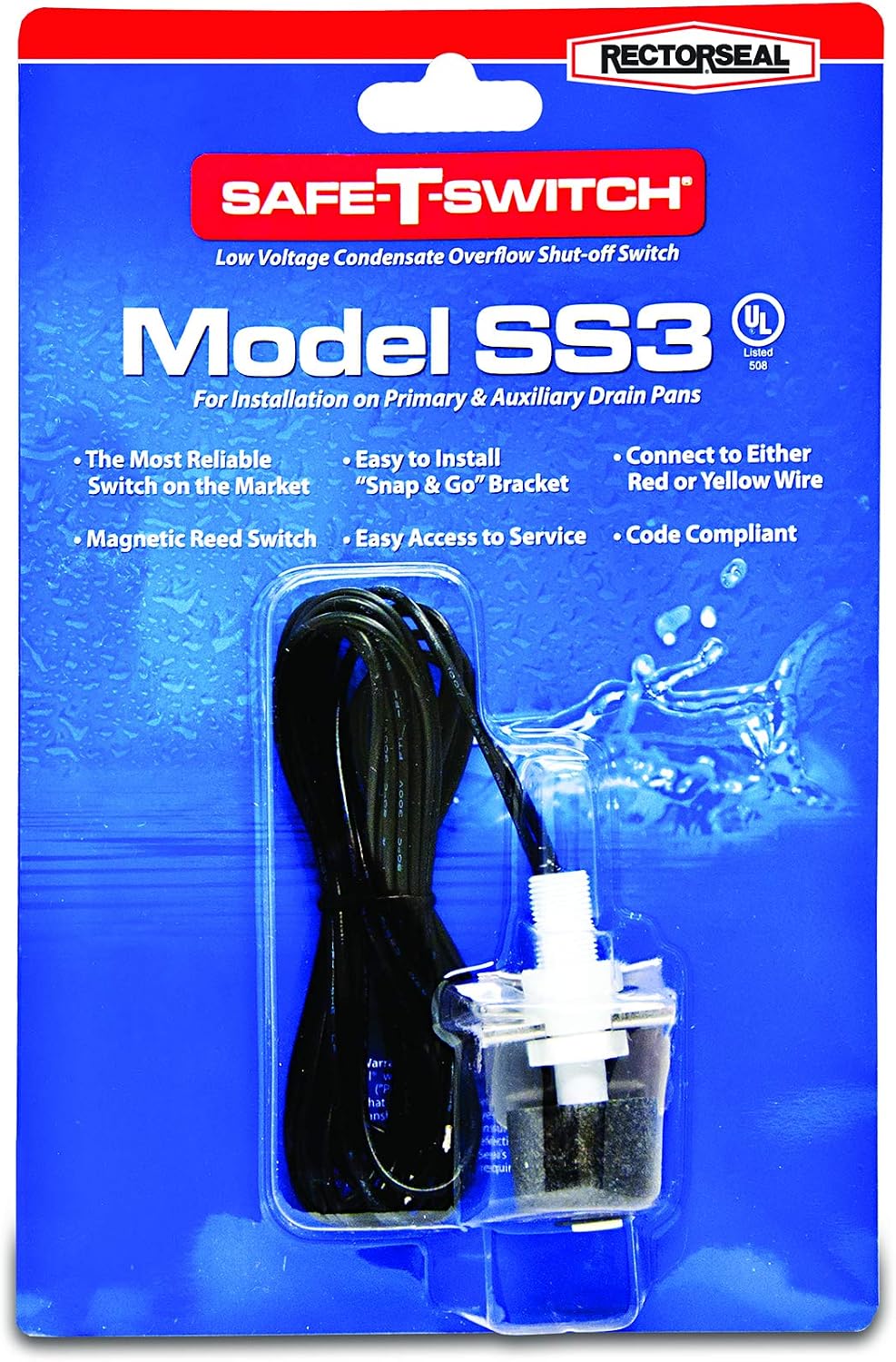 Detalle 2 de Rectorseal 97647 Safe-T-Switch SS3 Drain Pan Switch, 24V Normally Closed