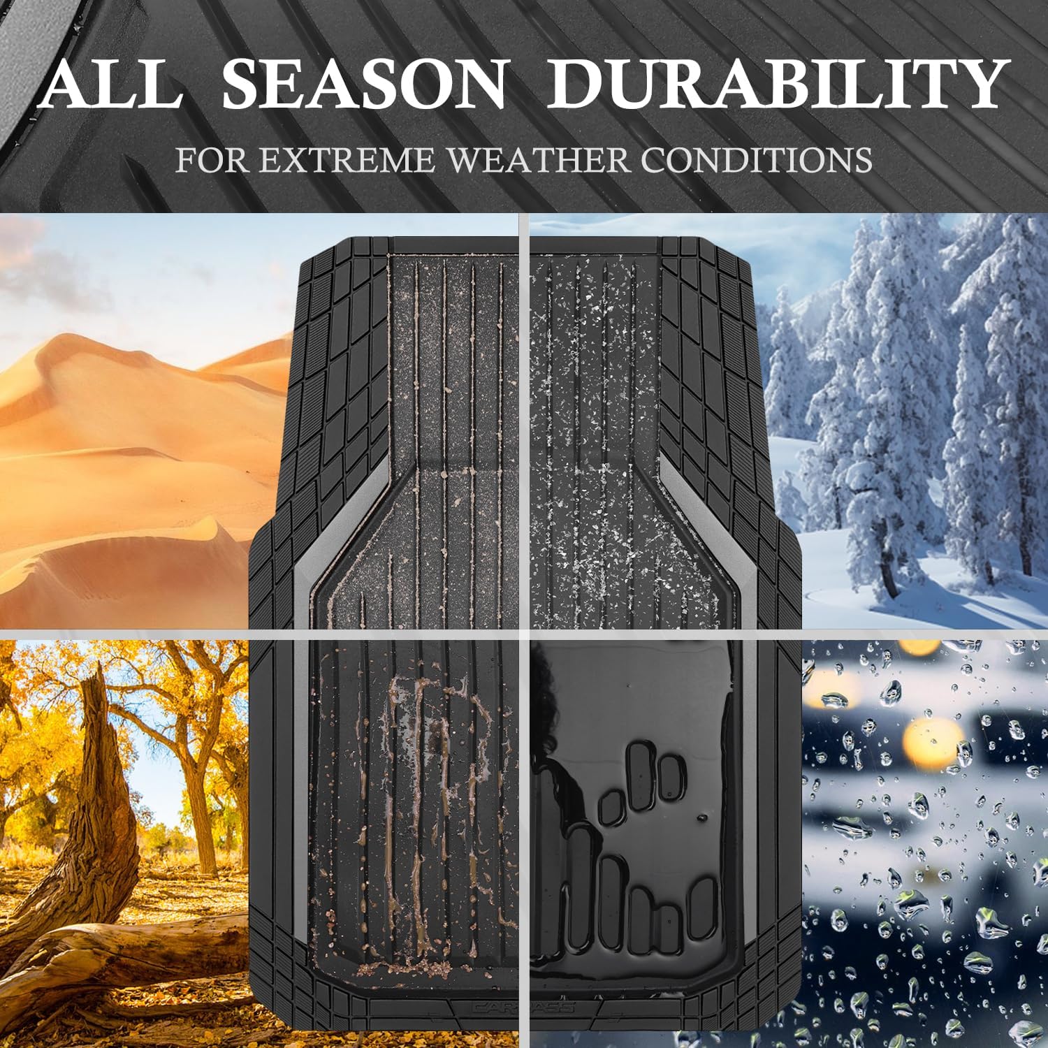 Thumbnail 6 de CAR PASS Heavy Duty Rubber Floor Mats 3pcs