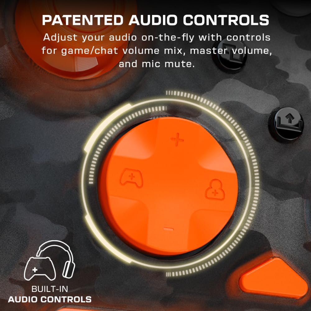 Detalle 2 de Turtle Beach Rematch Core Ghost Schwarz Camo/Orange – kabelgebundener Xbox-Controller
